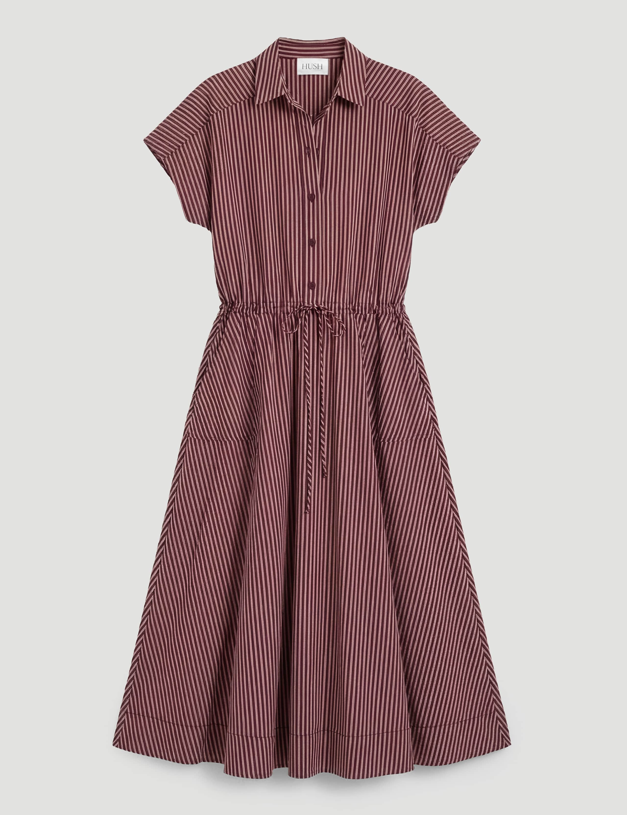Striped Midi Waisted Dress 2 of 5