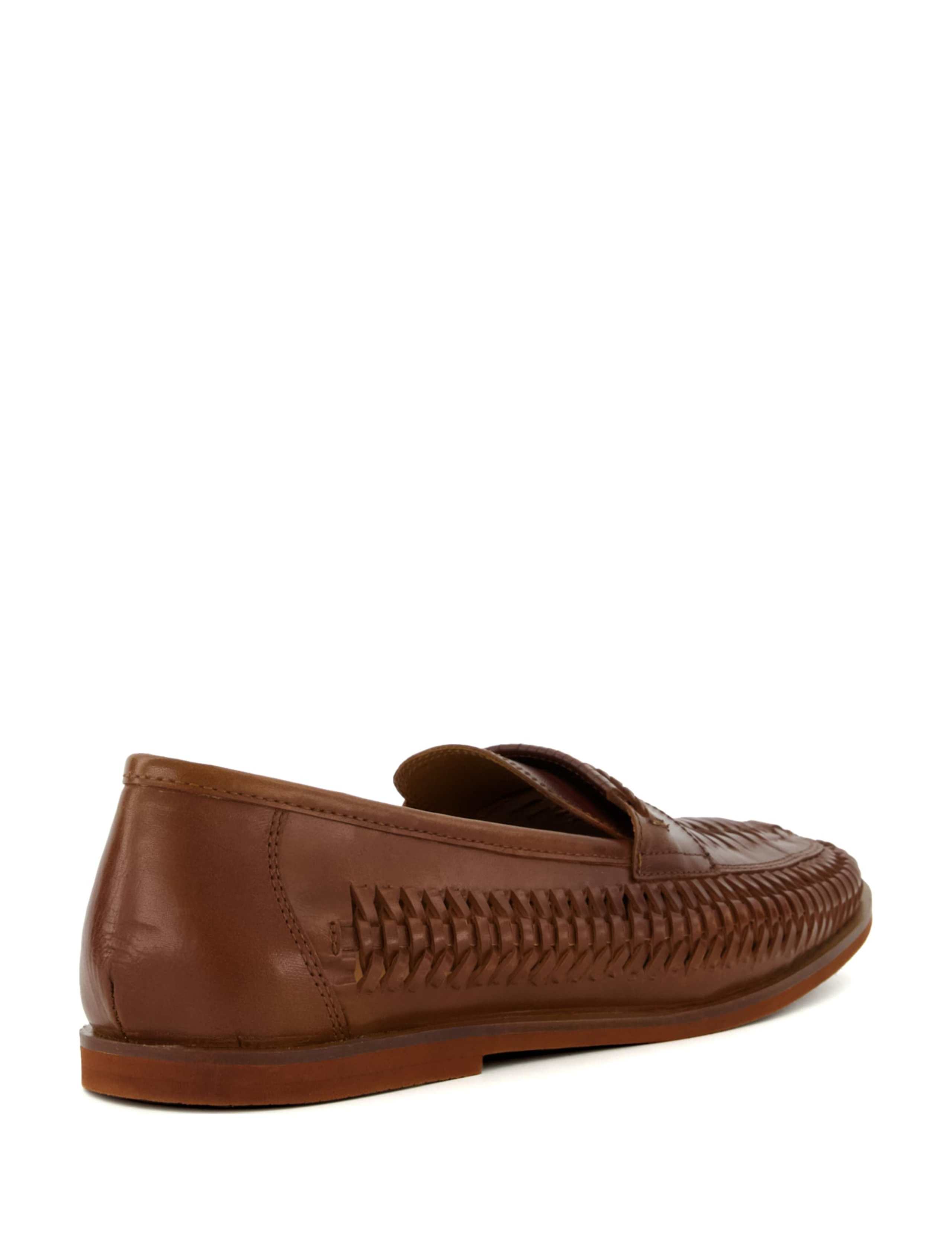 Leather Woven Flat Loafers 5 of 5
