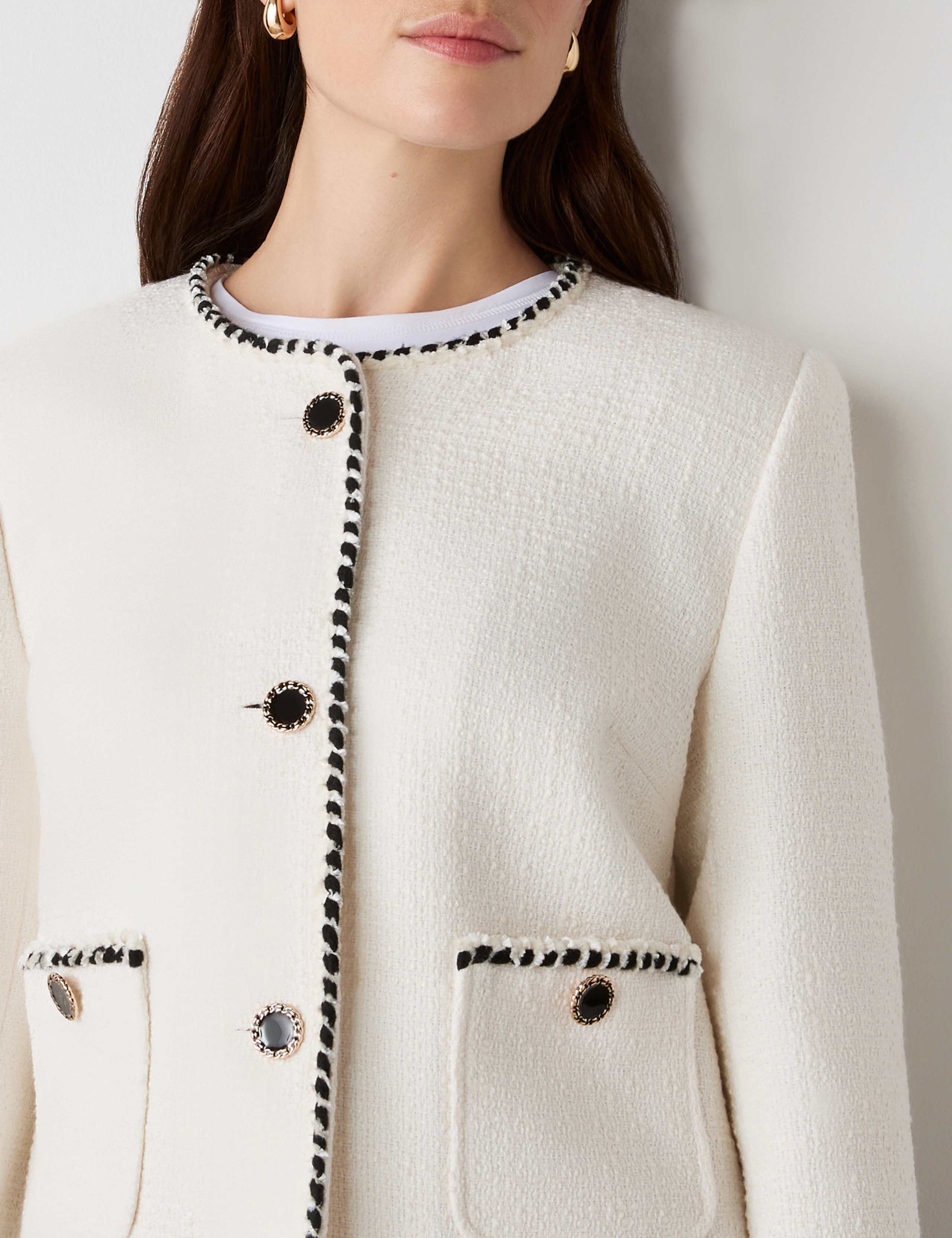 Tweed Collarless Short Jacket 4 of 4