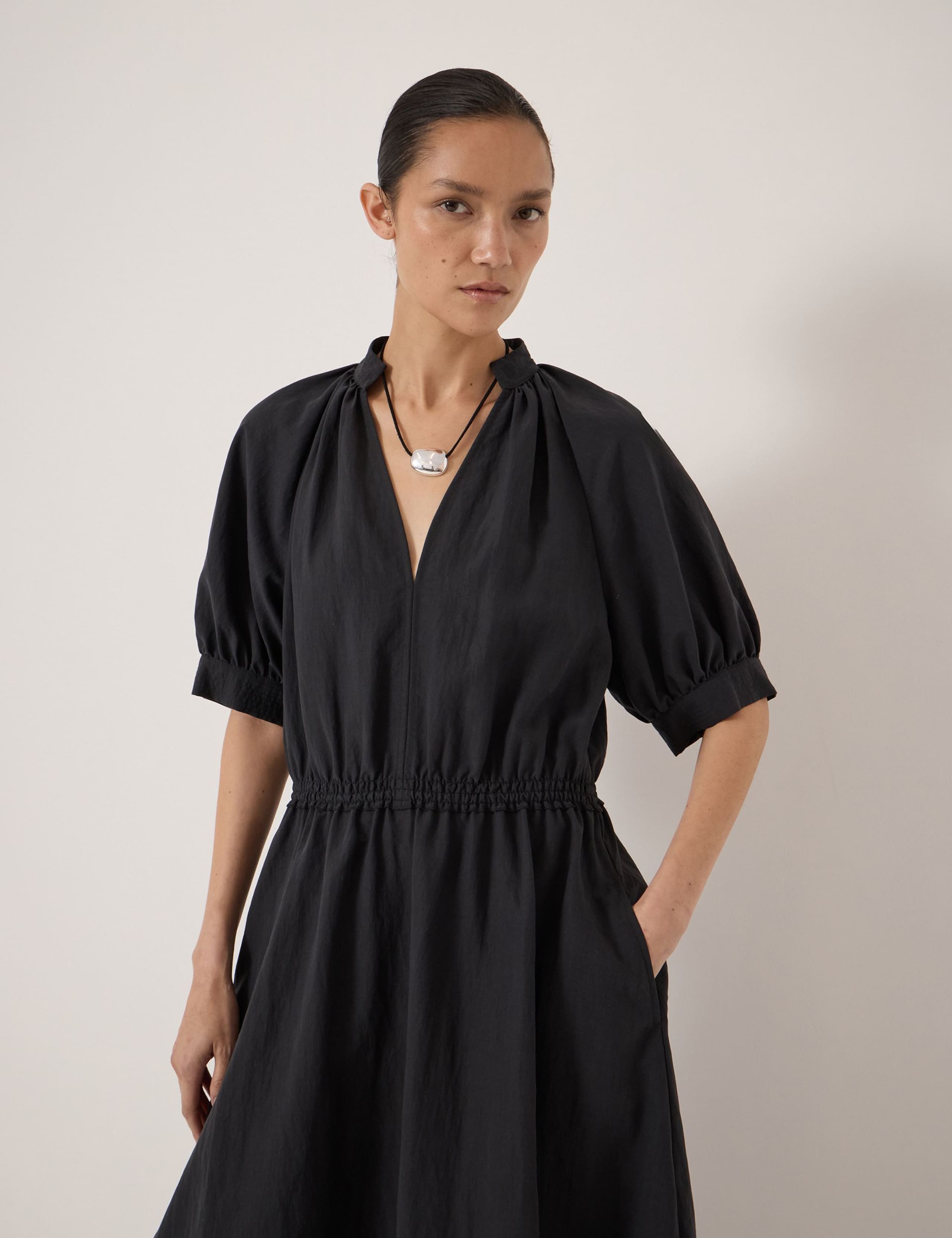 Lyocell Rich Short Sleeve Midi Waisted Dress 5 of 5