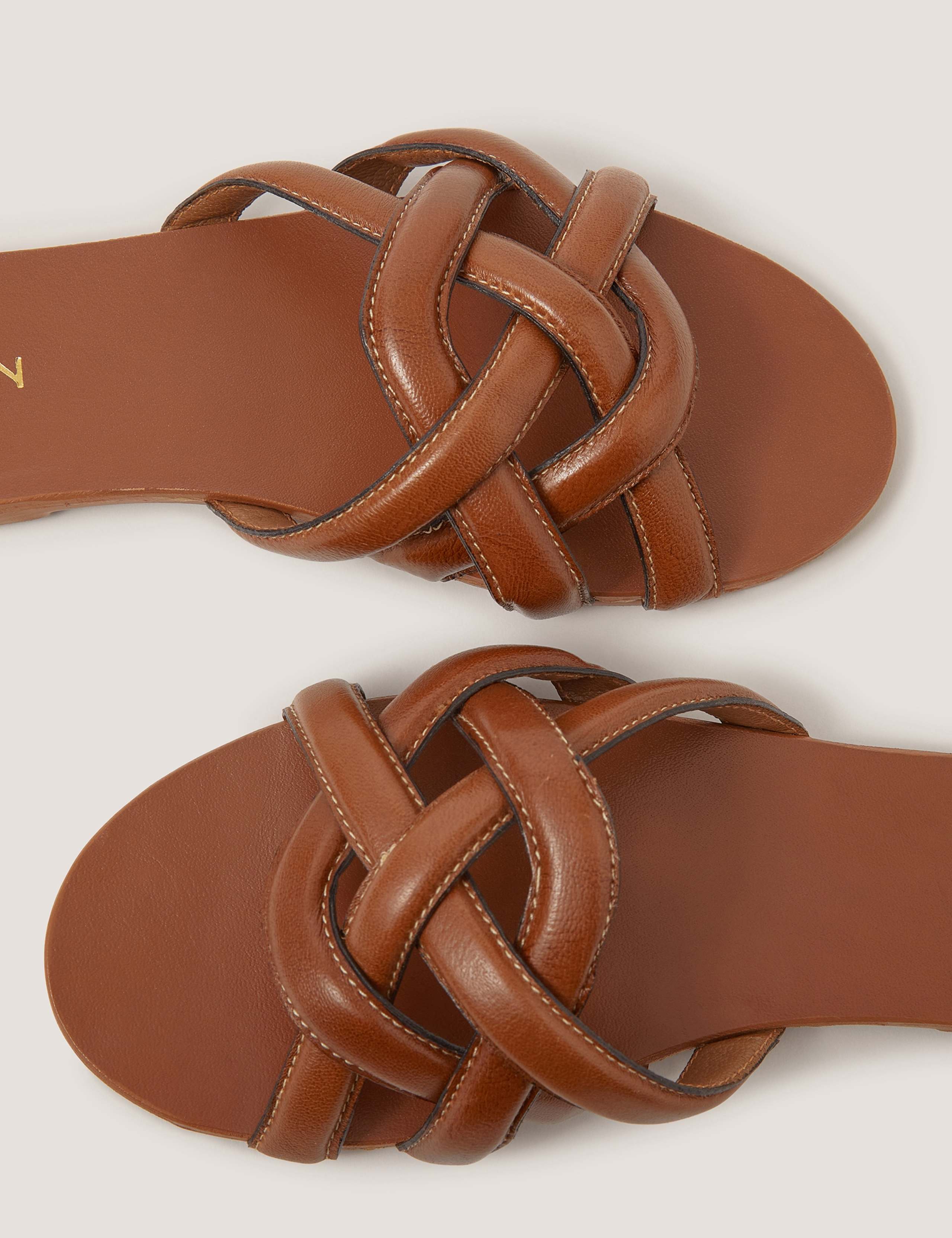 Woven Leather Flat Slider 3 of 3