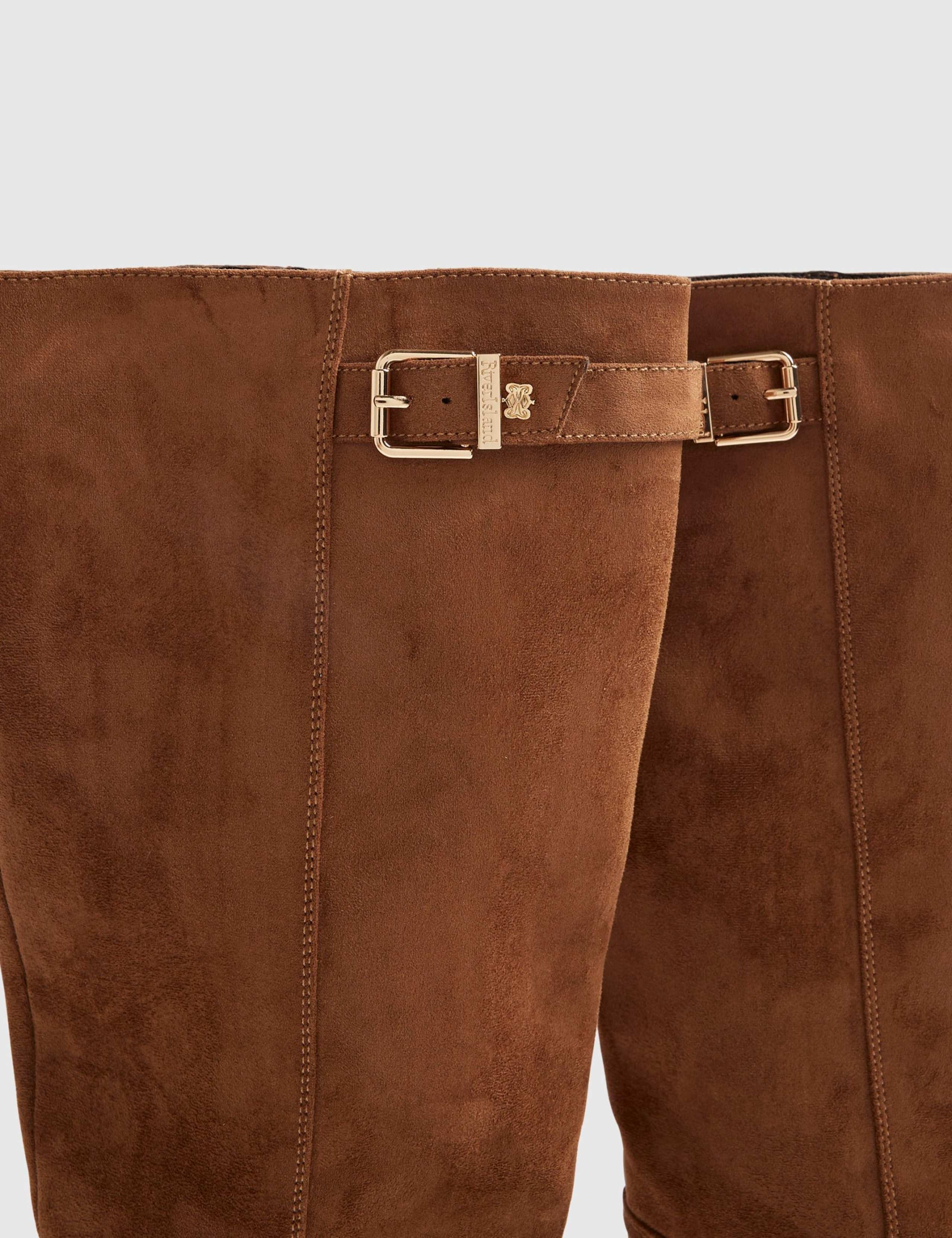 Buckle Block Heel Knee High Boots 2 of 5