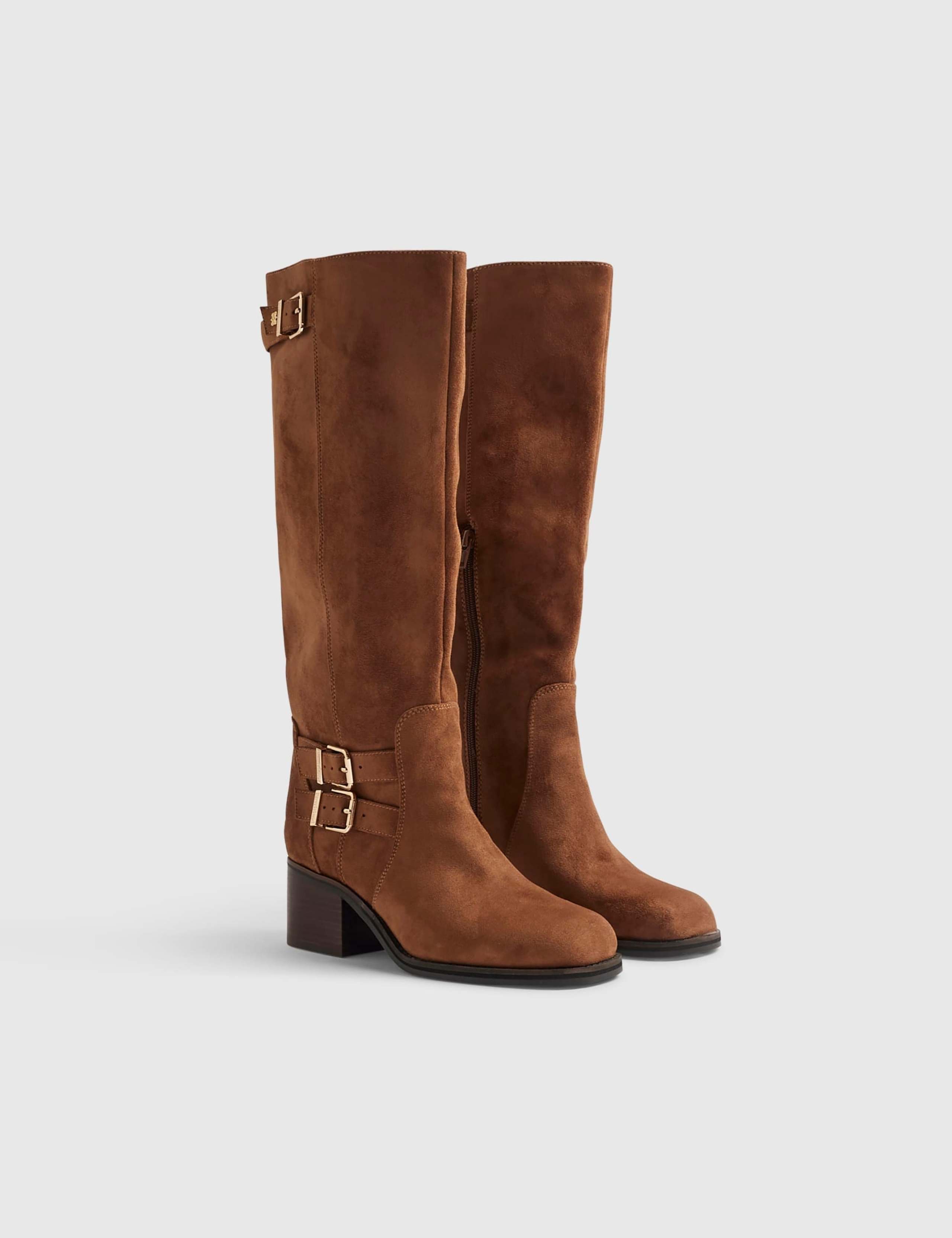 Buckle Block Heel Knee High Boots 3 of 5