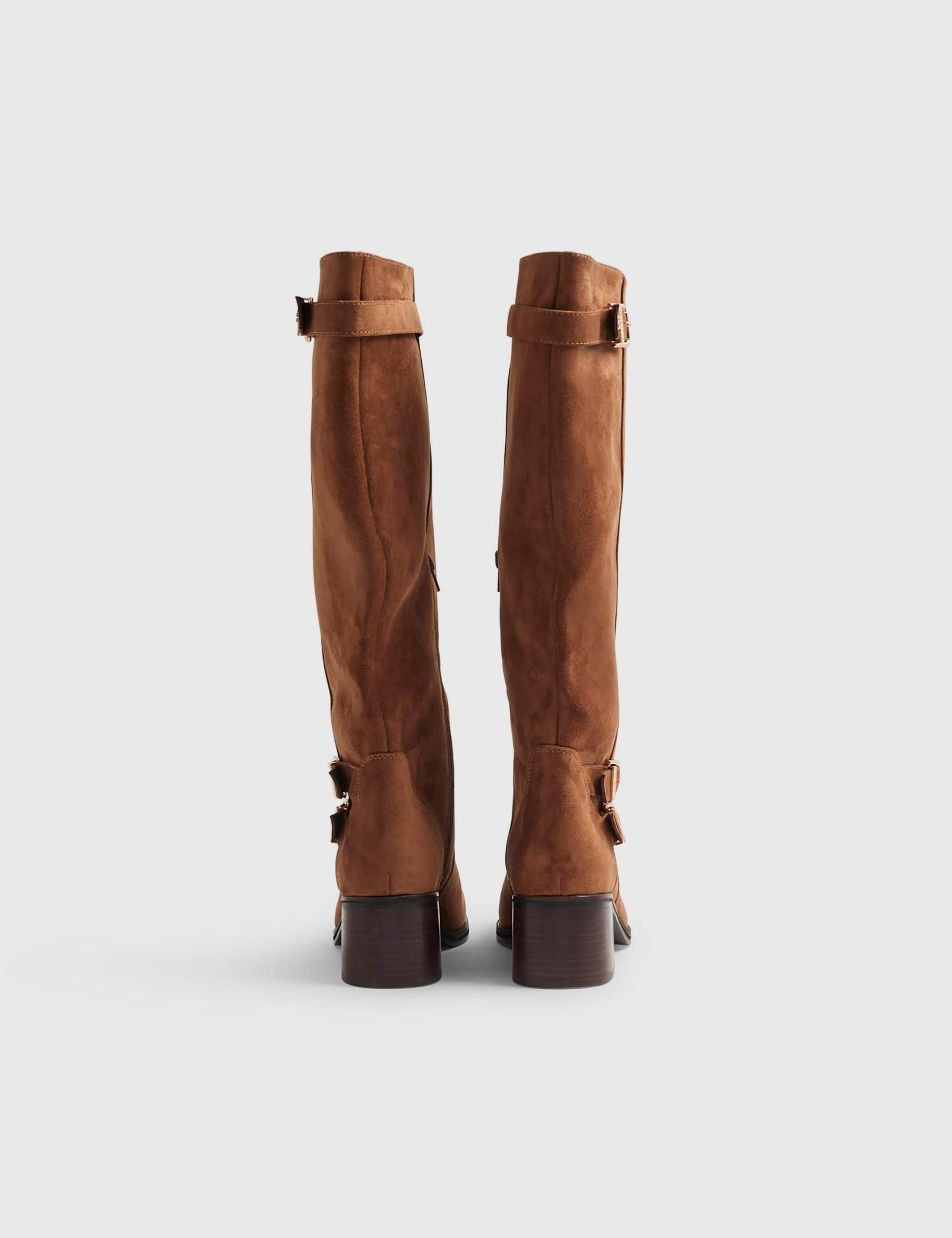 Buckle Block Heel Knee High Boots 4 of 5