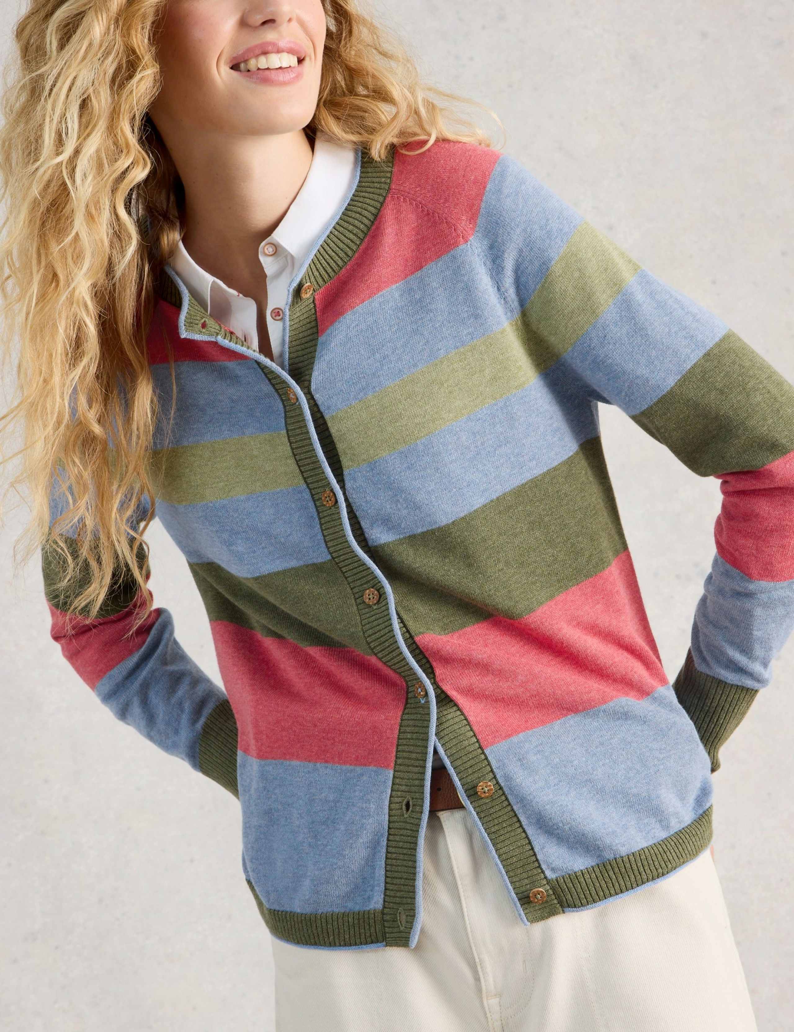 Pure Cotton Striped Button Through Cardigan 3 of 5