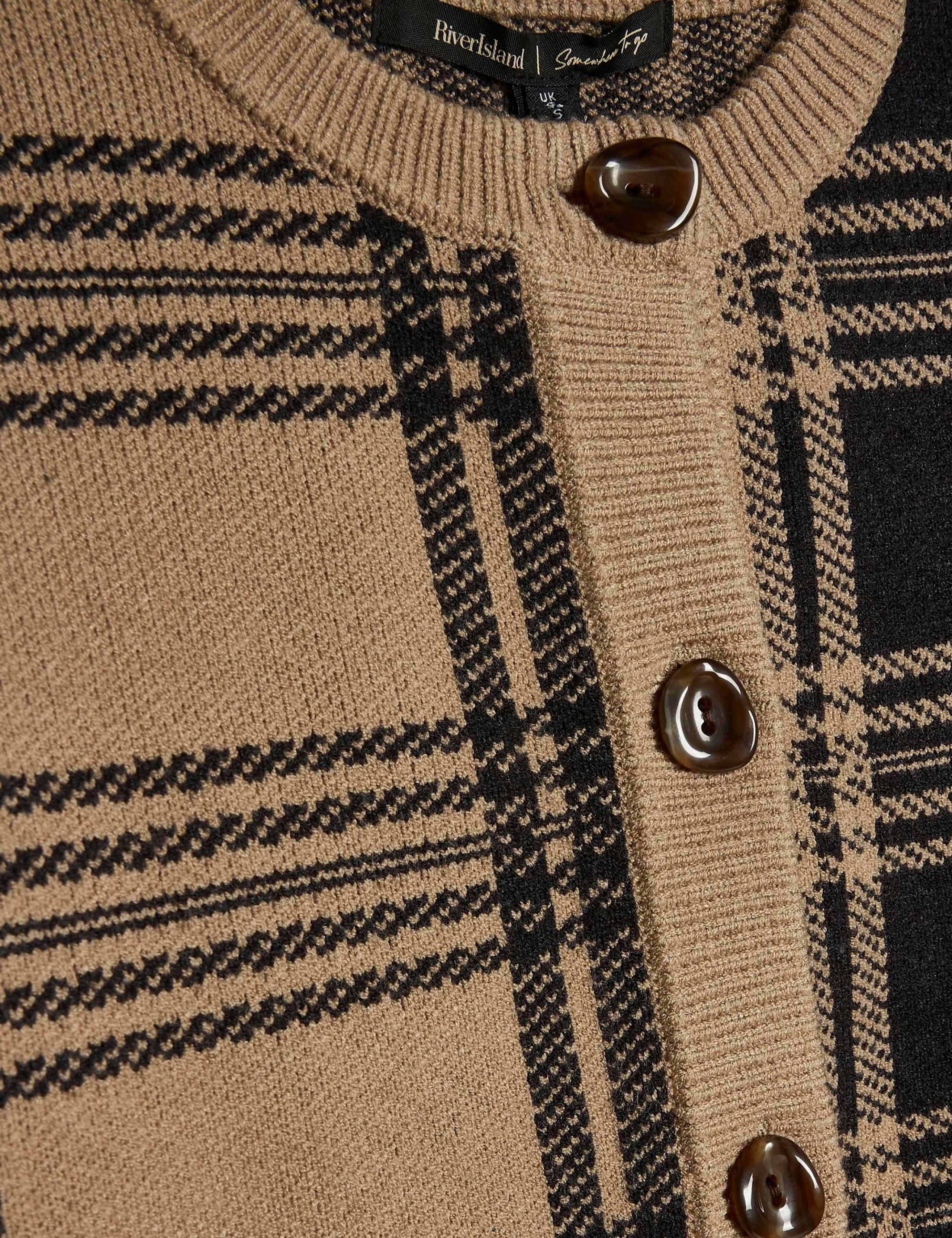 Pure Cotton Checked Banana Sleeve Cardigan 2 of 6
