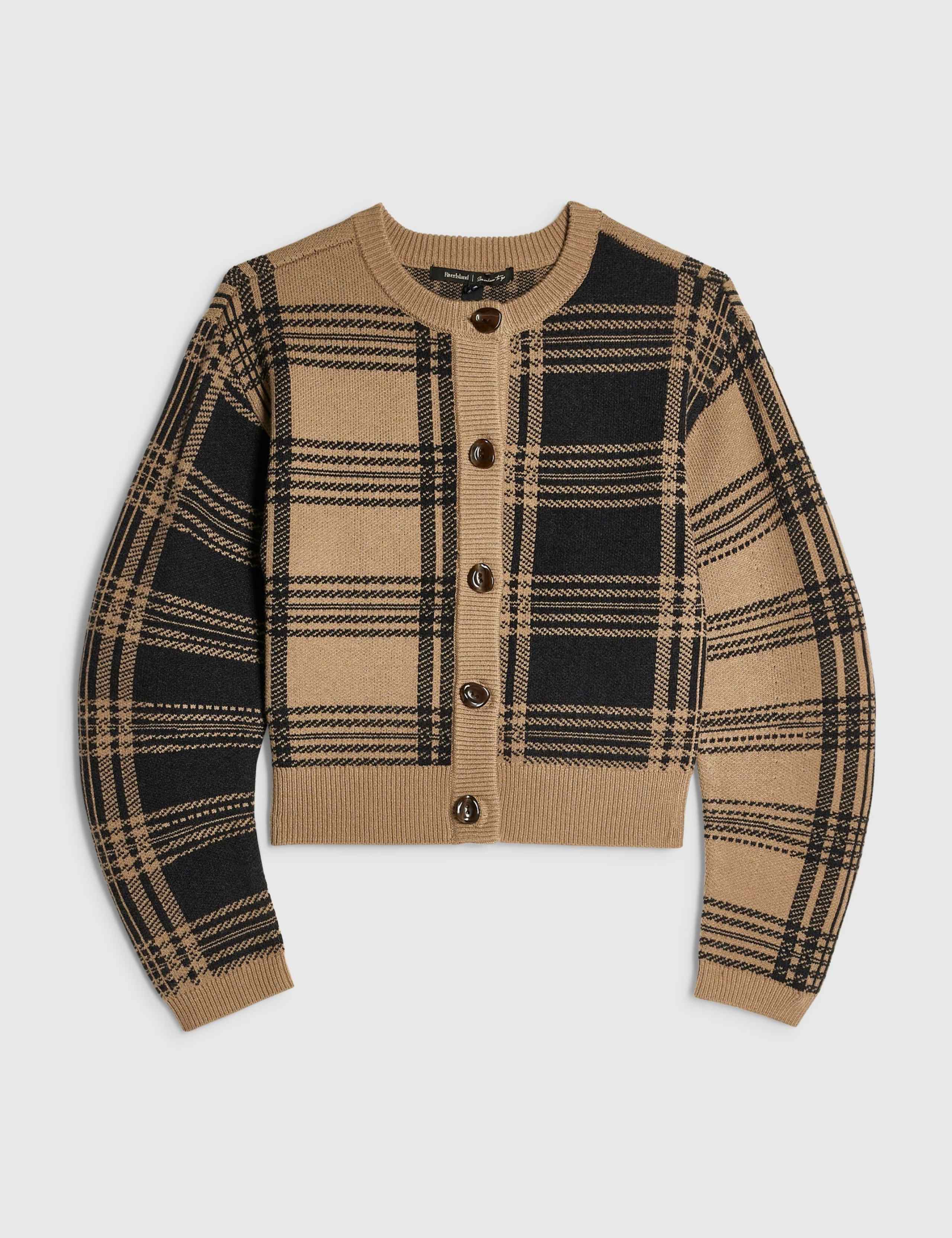 Pure Cotton Checked Banana Sleeve Cardigan 6 of 6