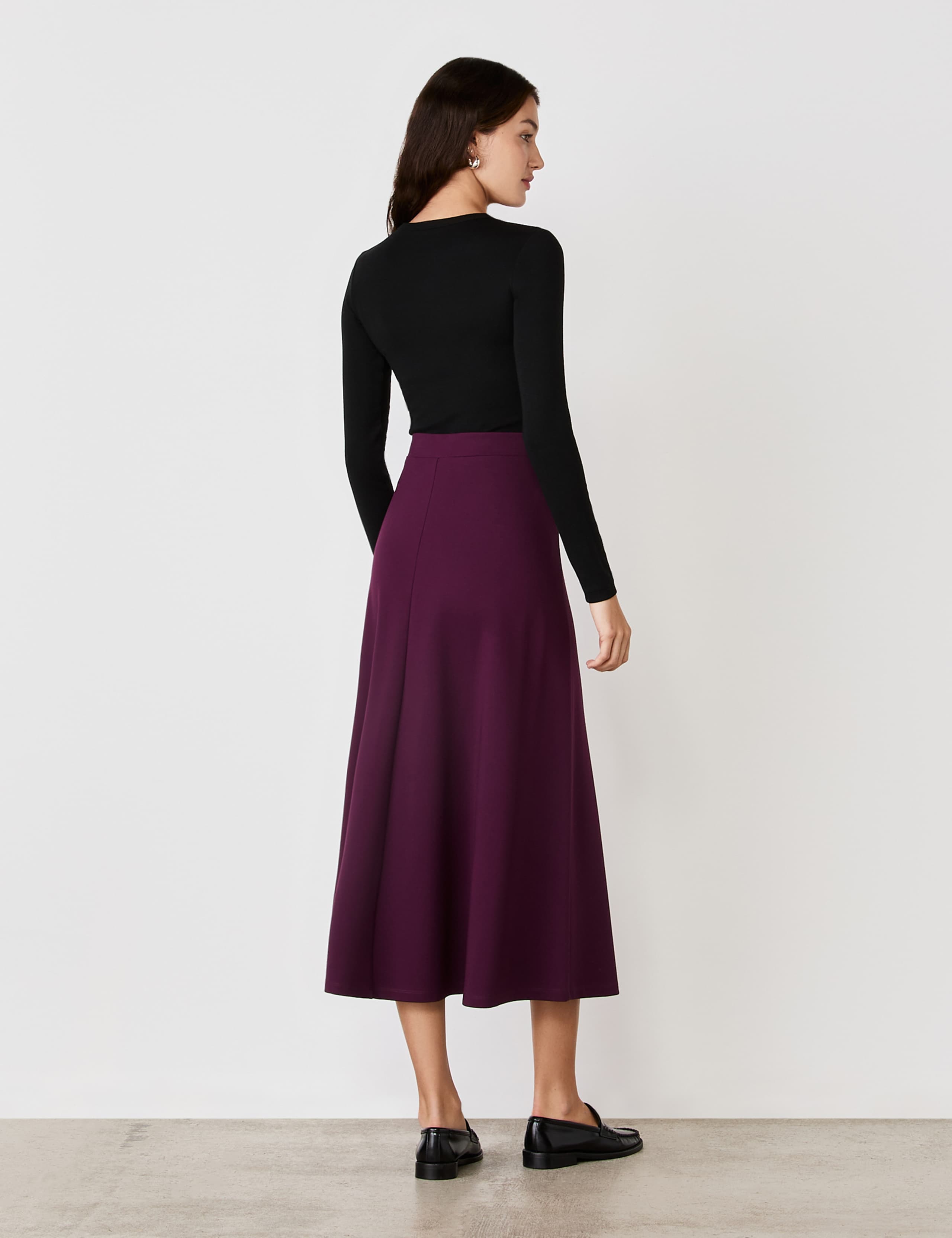 Jersey Midi A-Line Skirt 3 of 4