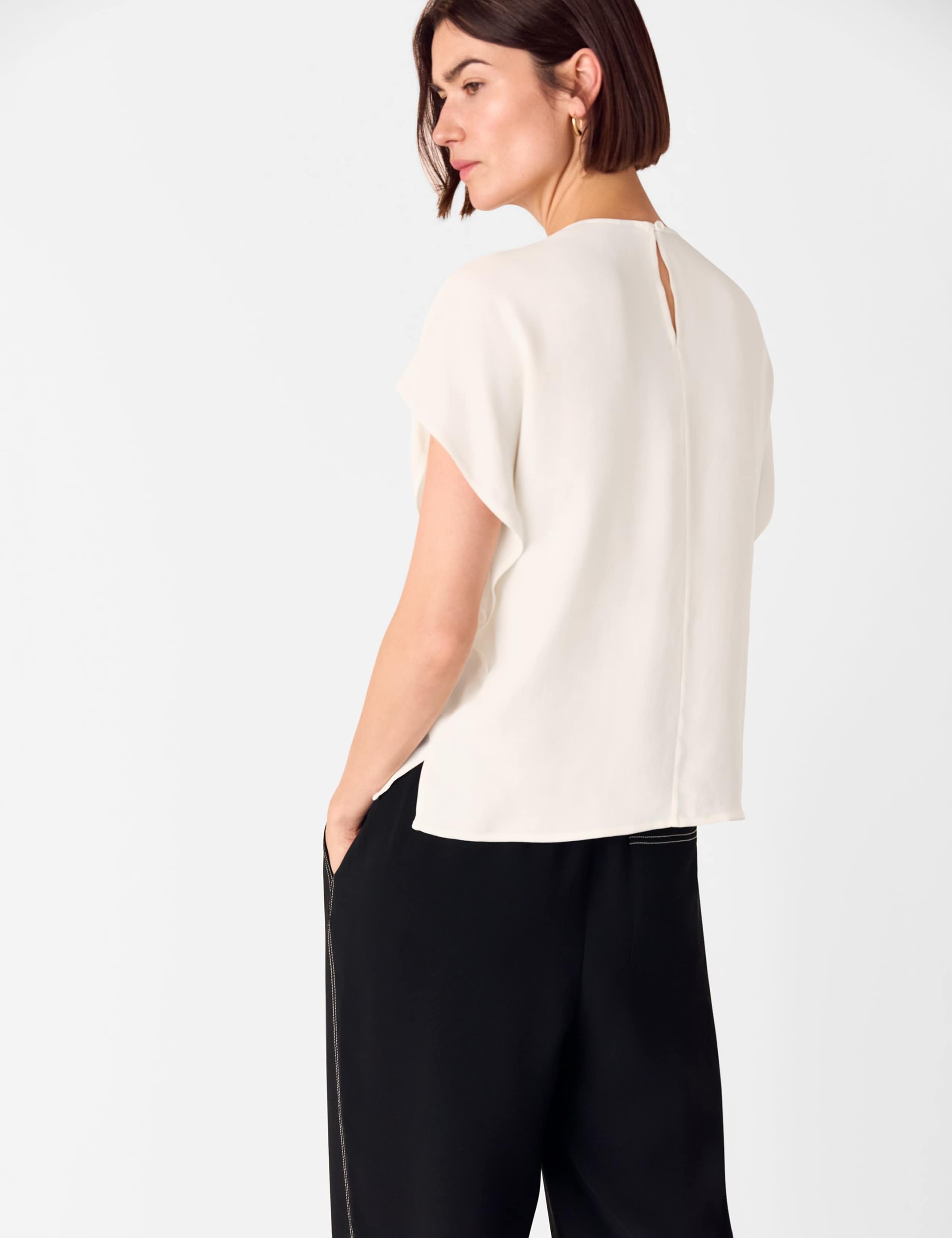 Crepe Crew Neck Shell Top 3 of 4