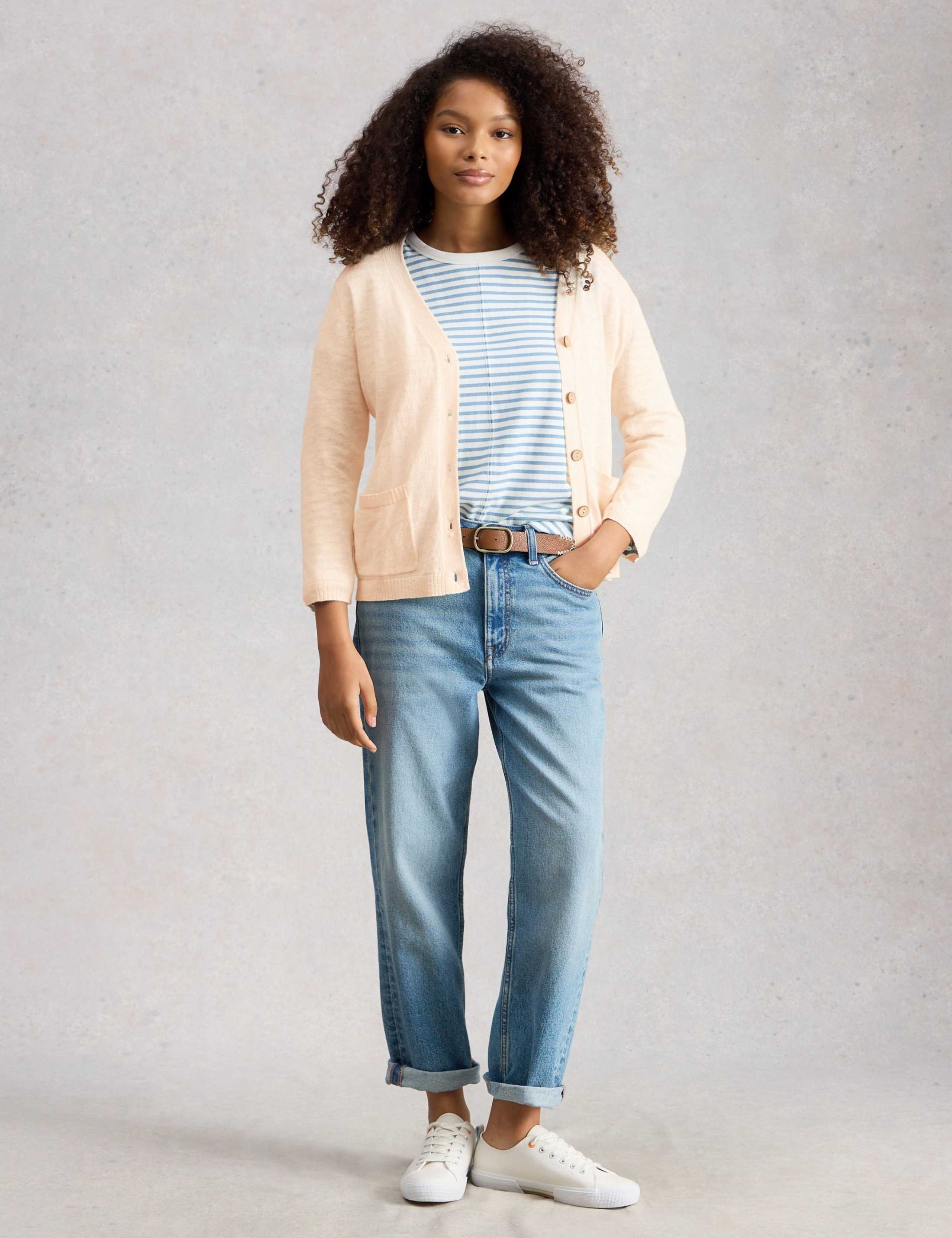 Cotton Rich V-Neck Button Front Cardigan 3 of 6