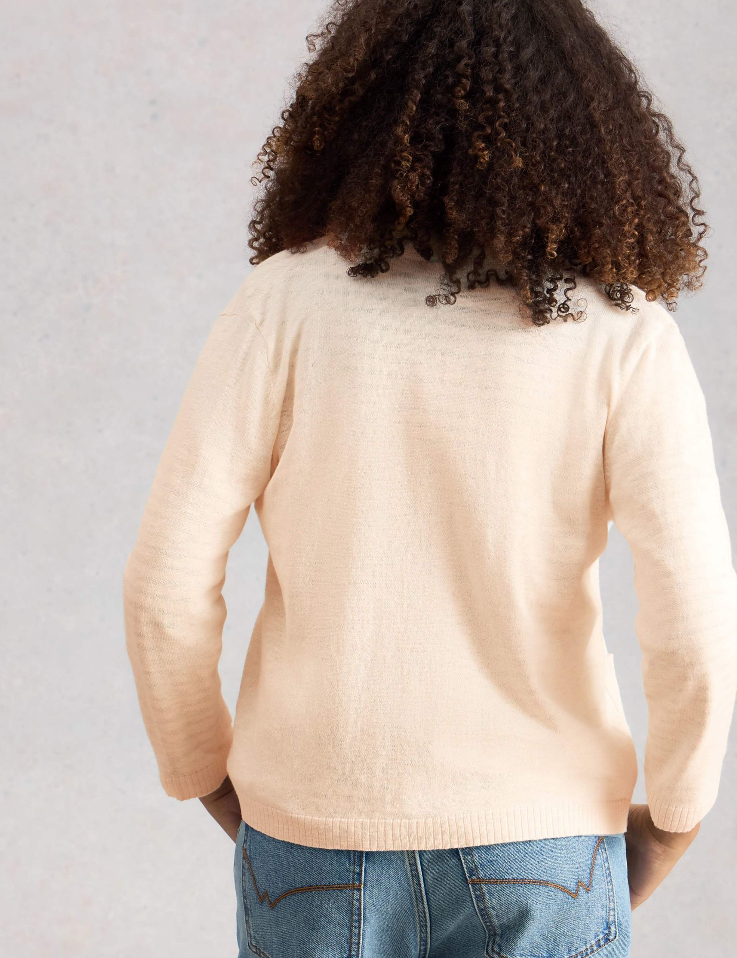 Cotton Rich V-Neck Button Front Cardigan 5 of 6