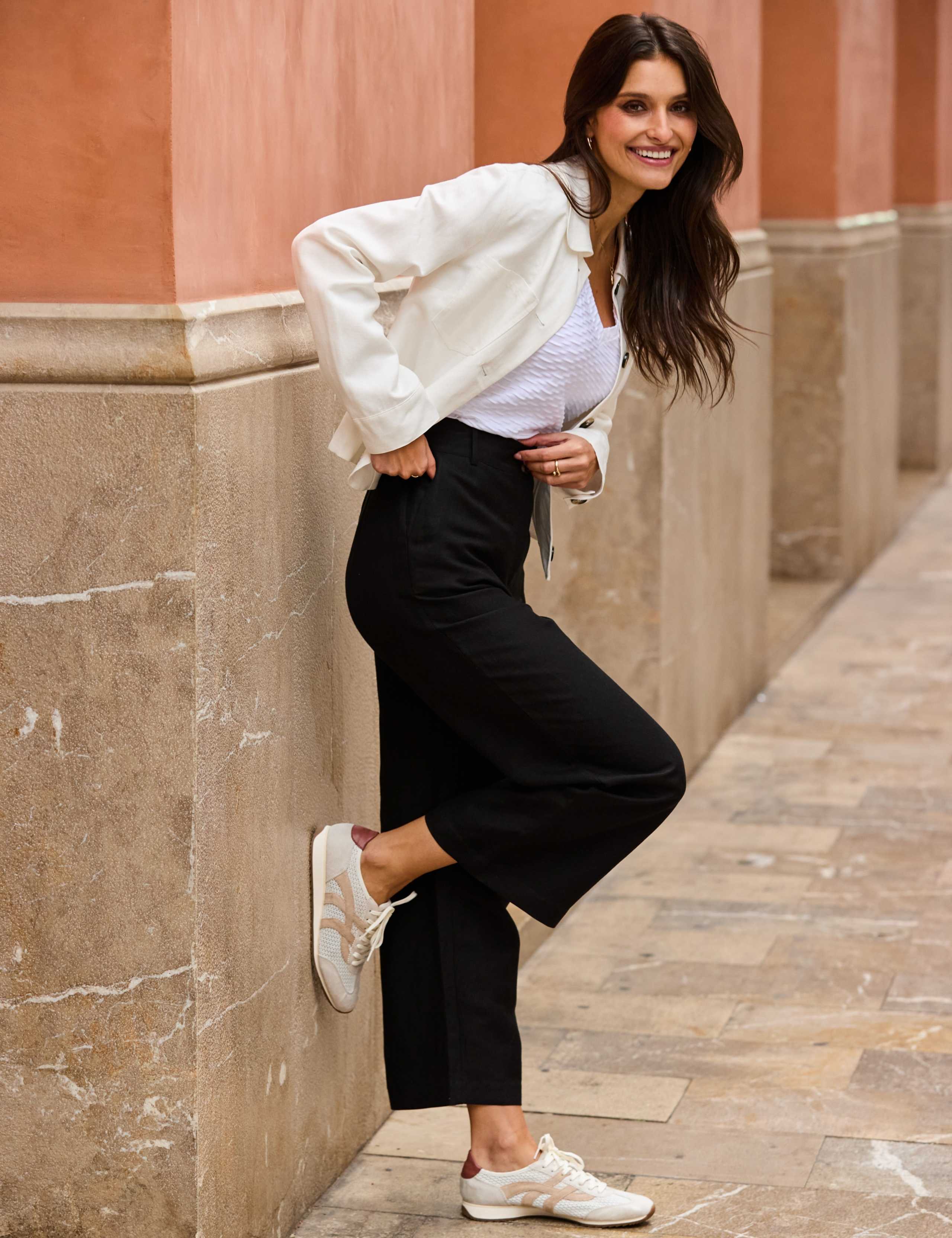 Linen Blend Wide Leg Culottes 3 of 8