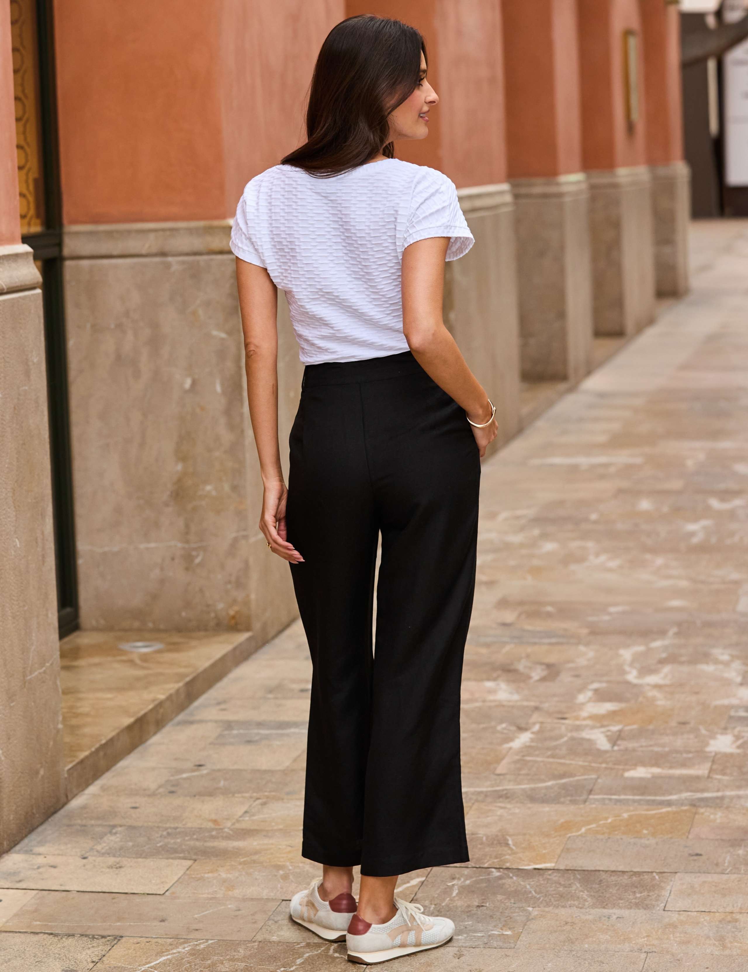 Linen Blend Wide Leg Culottes 4 of 8