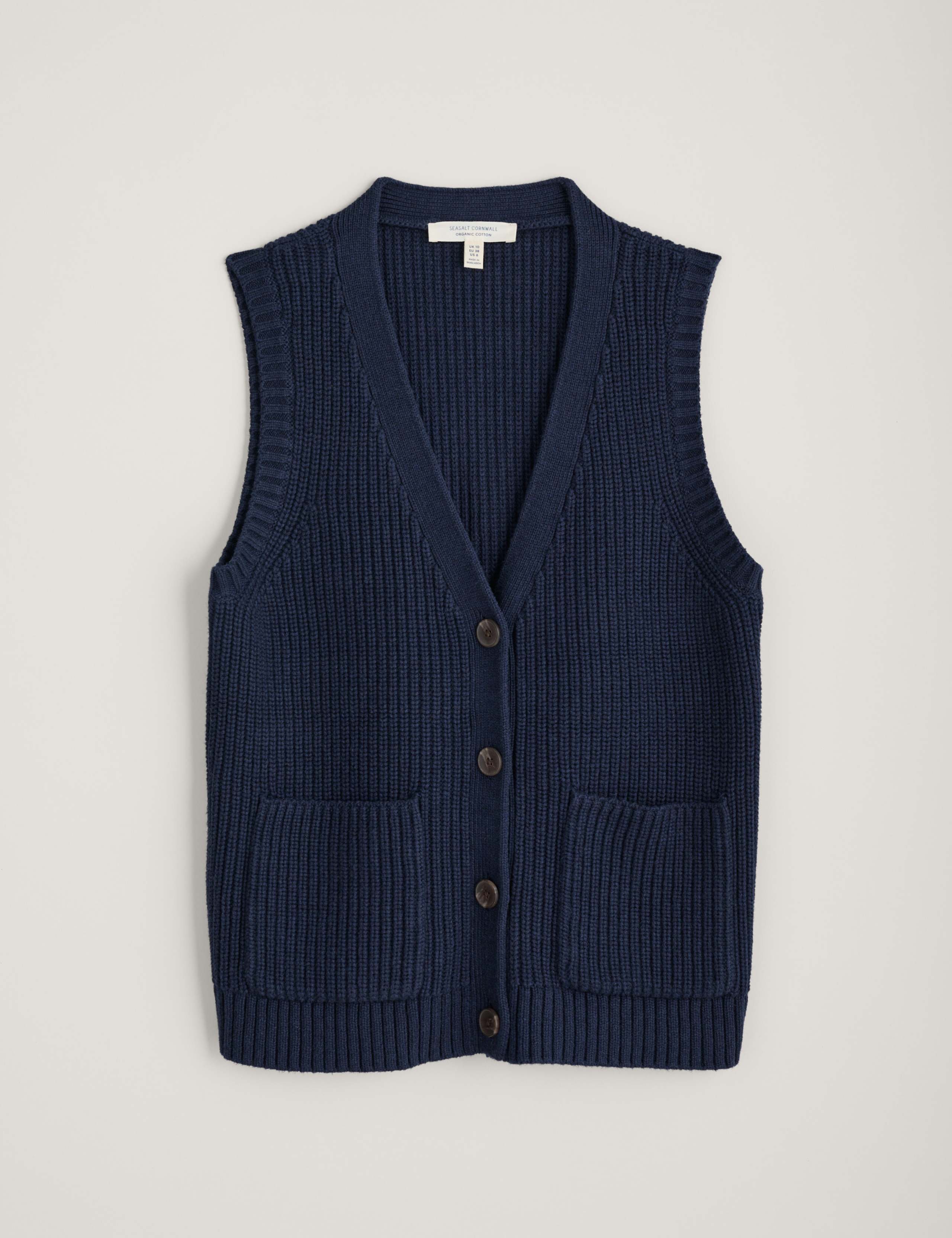 Pure Cotton V-Neck Knitted Vest 2 of 5