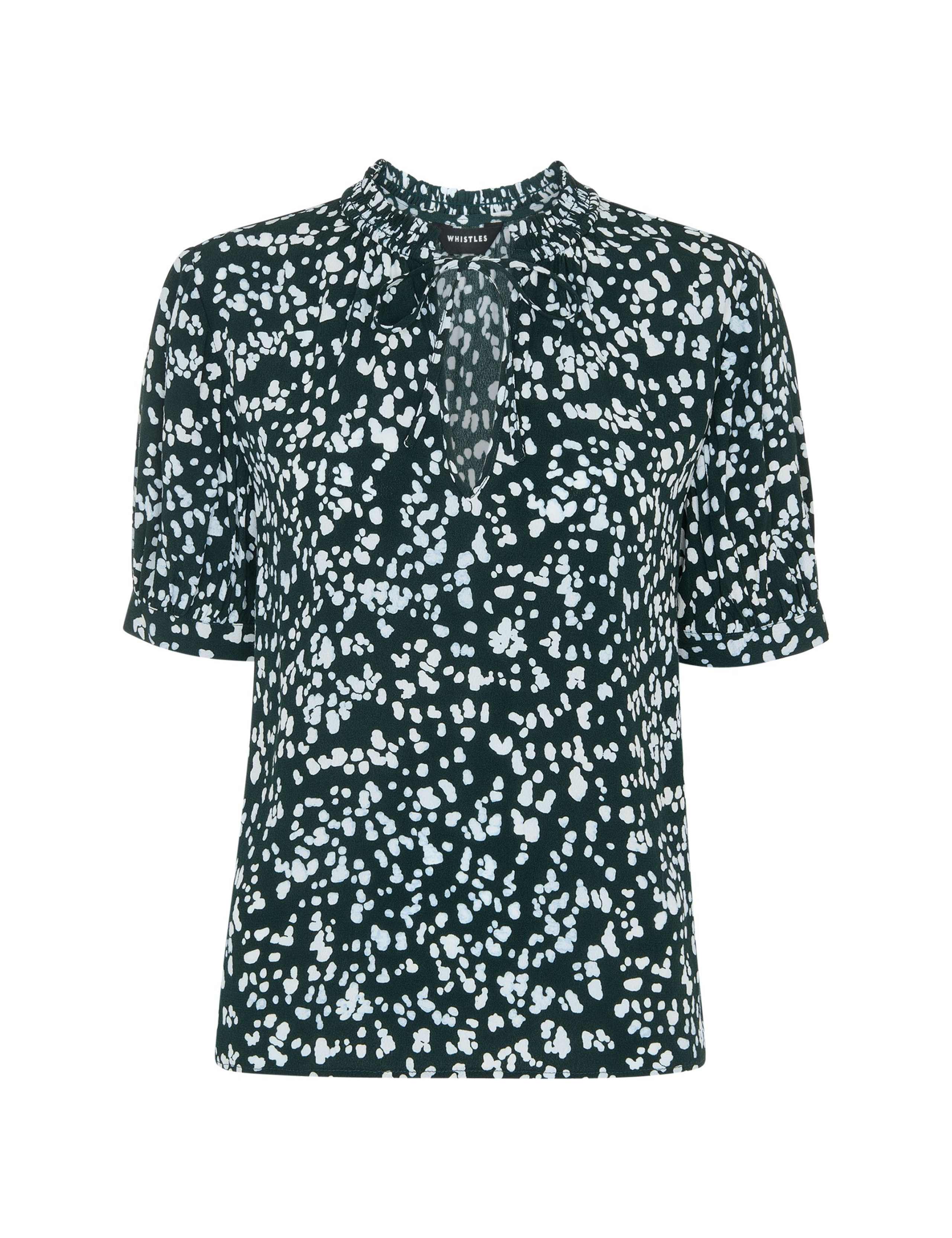 Animal Print Tie Neck Blouse 2 of 4