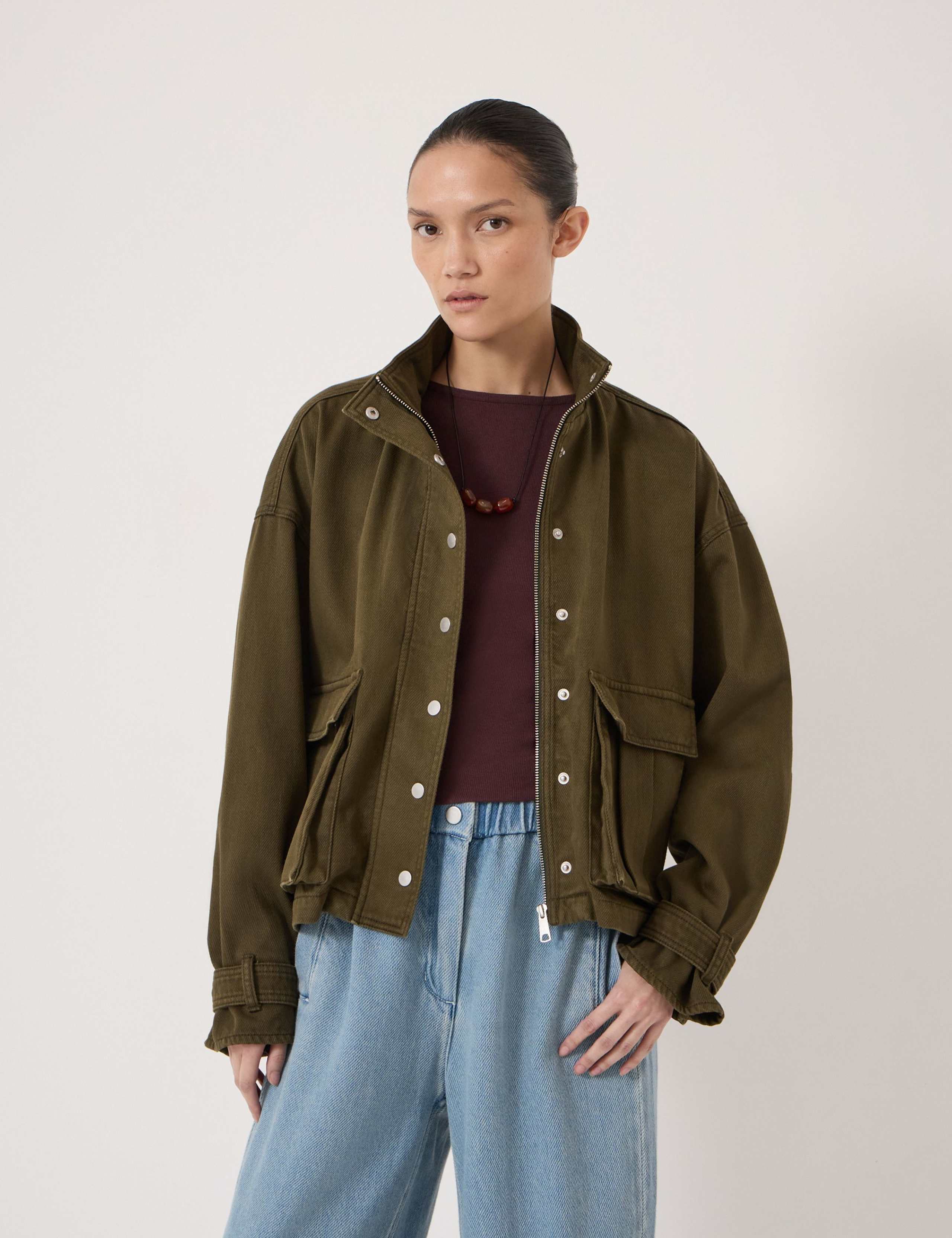 Pure Cotton Twill Relaxed Utility Jacket 3 of 5