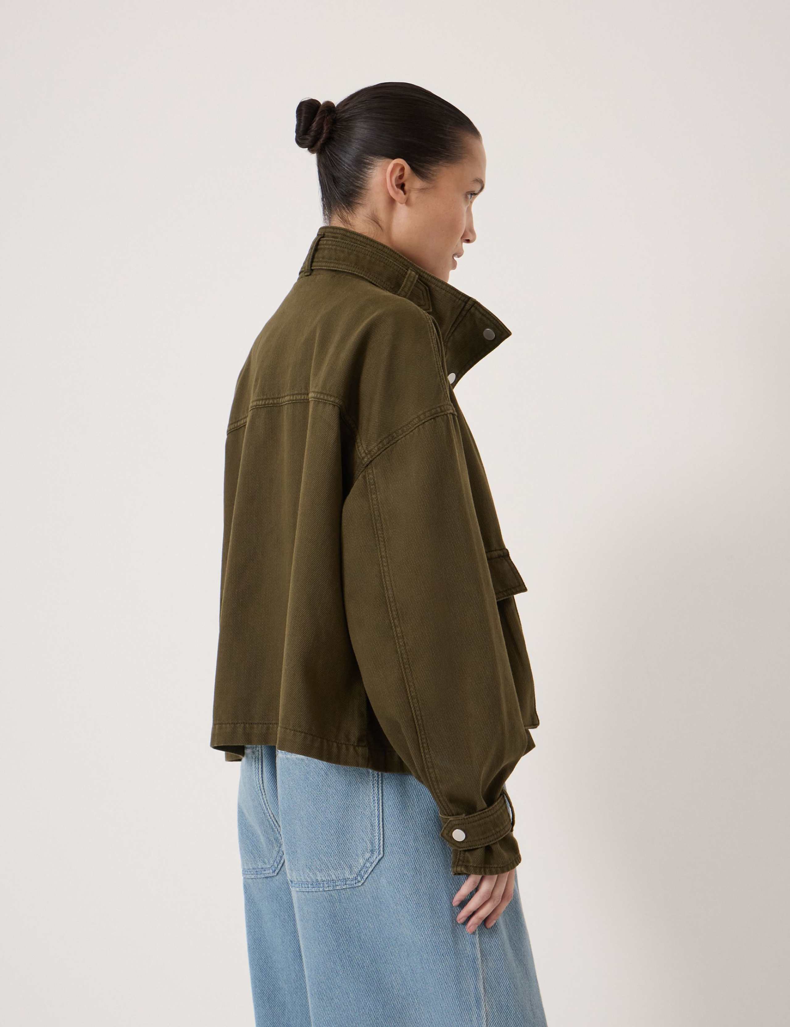 Pure Cotton Twill Relaxed Utility Jacket 4 of 5