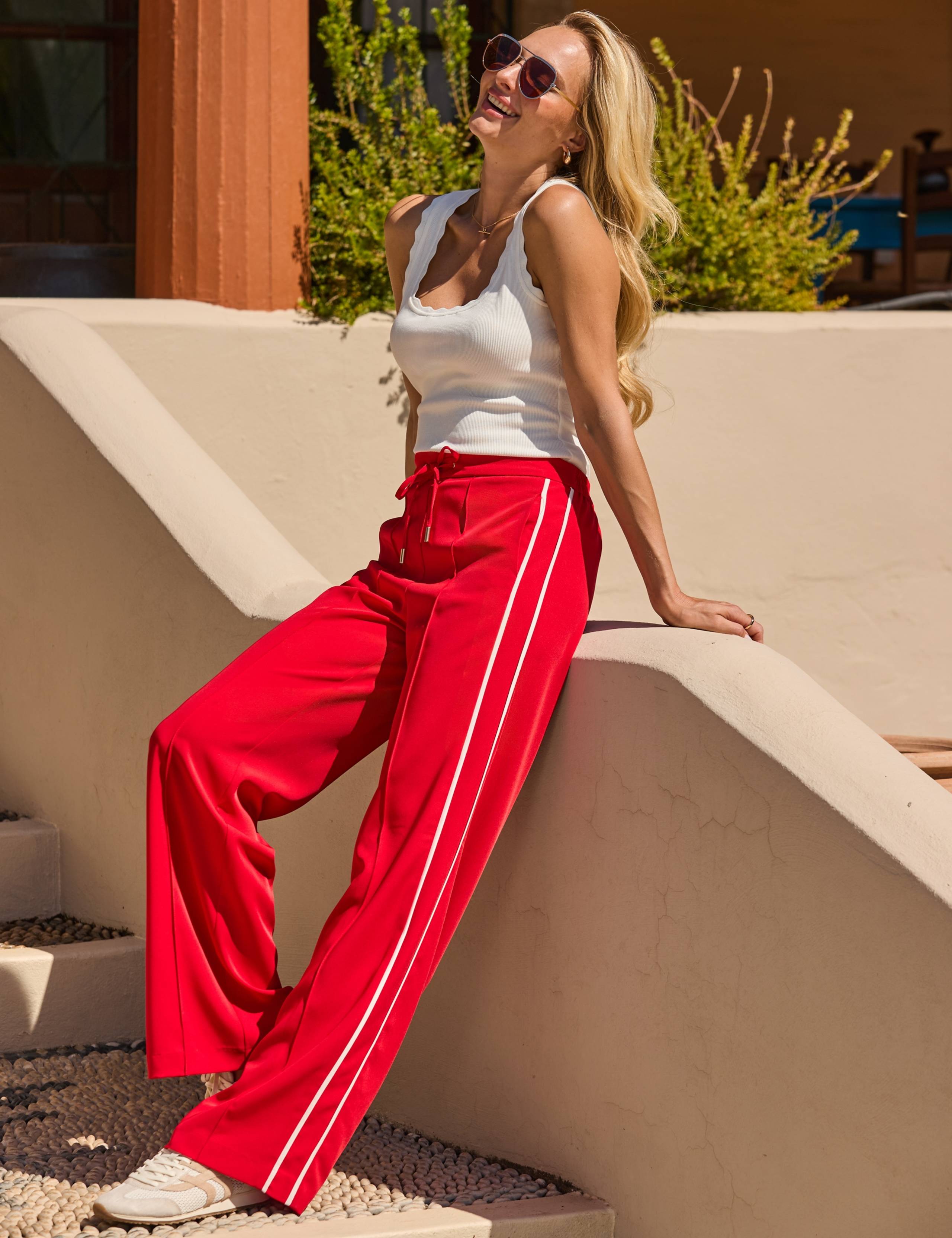 Side Stripe Drawstring Wide Leg Trousers 1 of 9