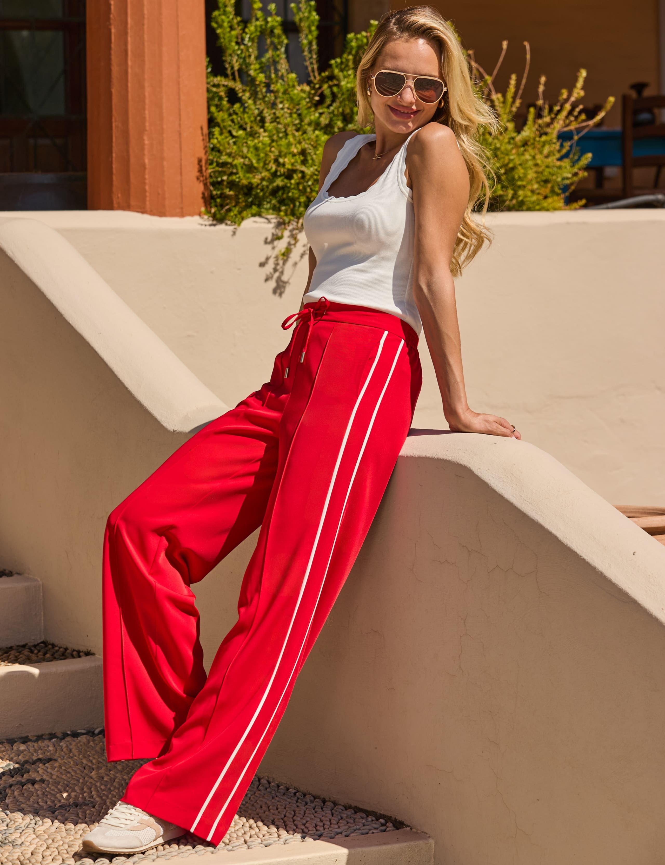 Side Stripe Drawstring Wide Leg Trousers 4 of 9
