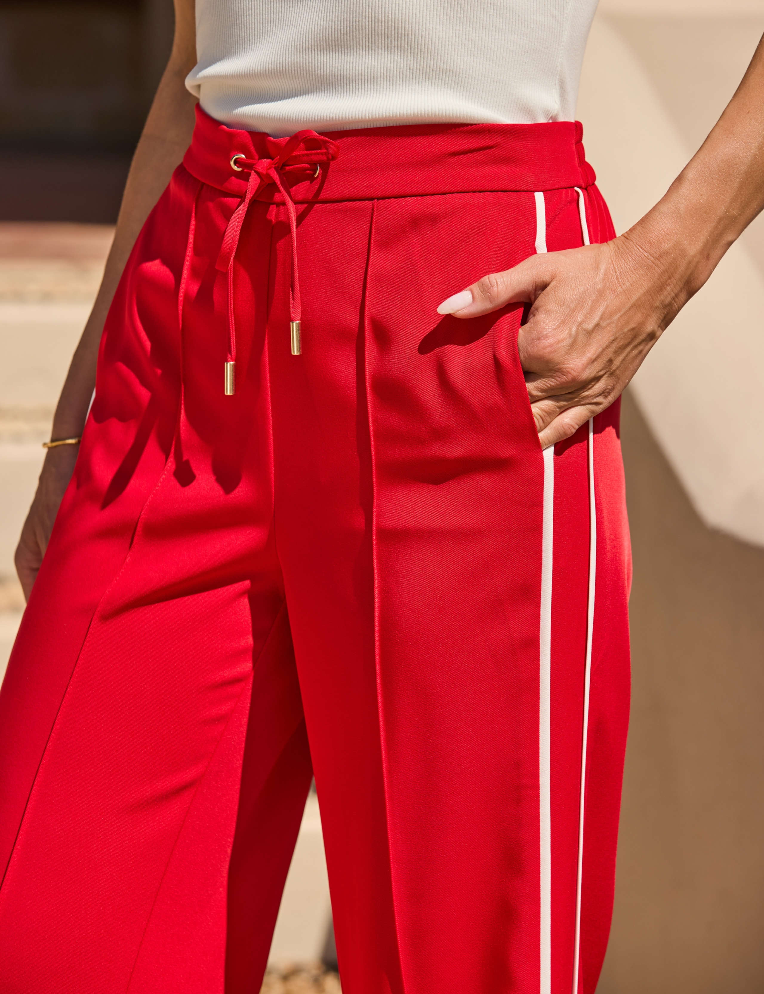 Side Stripe Drawstring Wide Leg Trousers 6 of 9