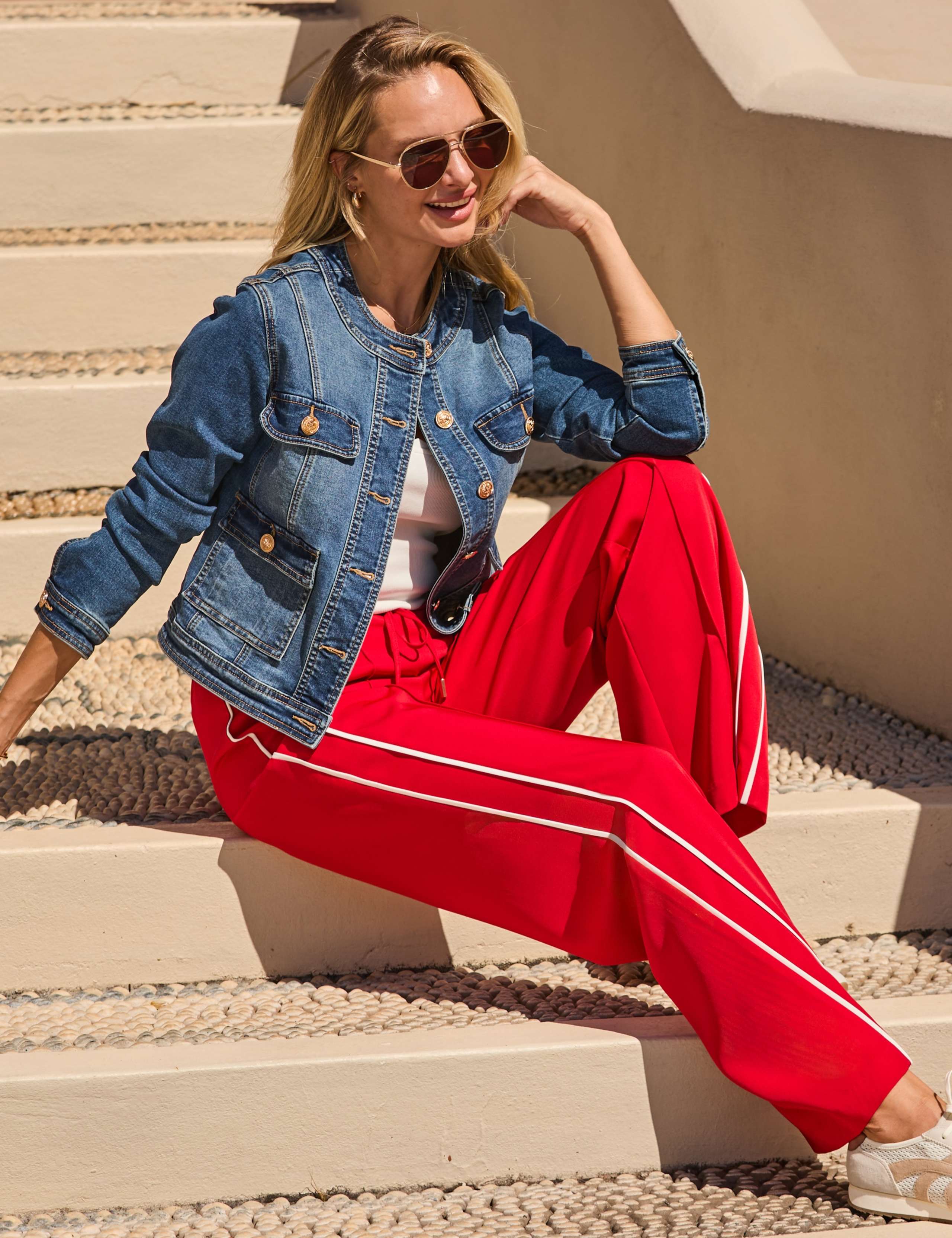 Side Stripe Drawstring Wide Leg Trousers 8 of 9
