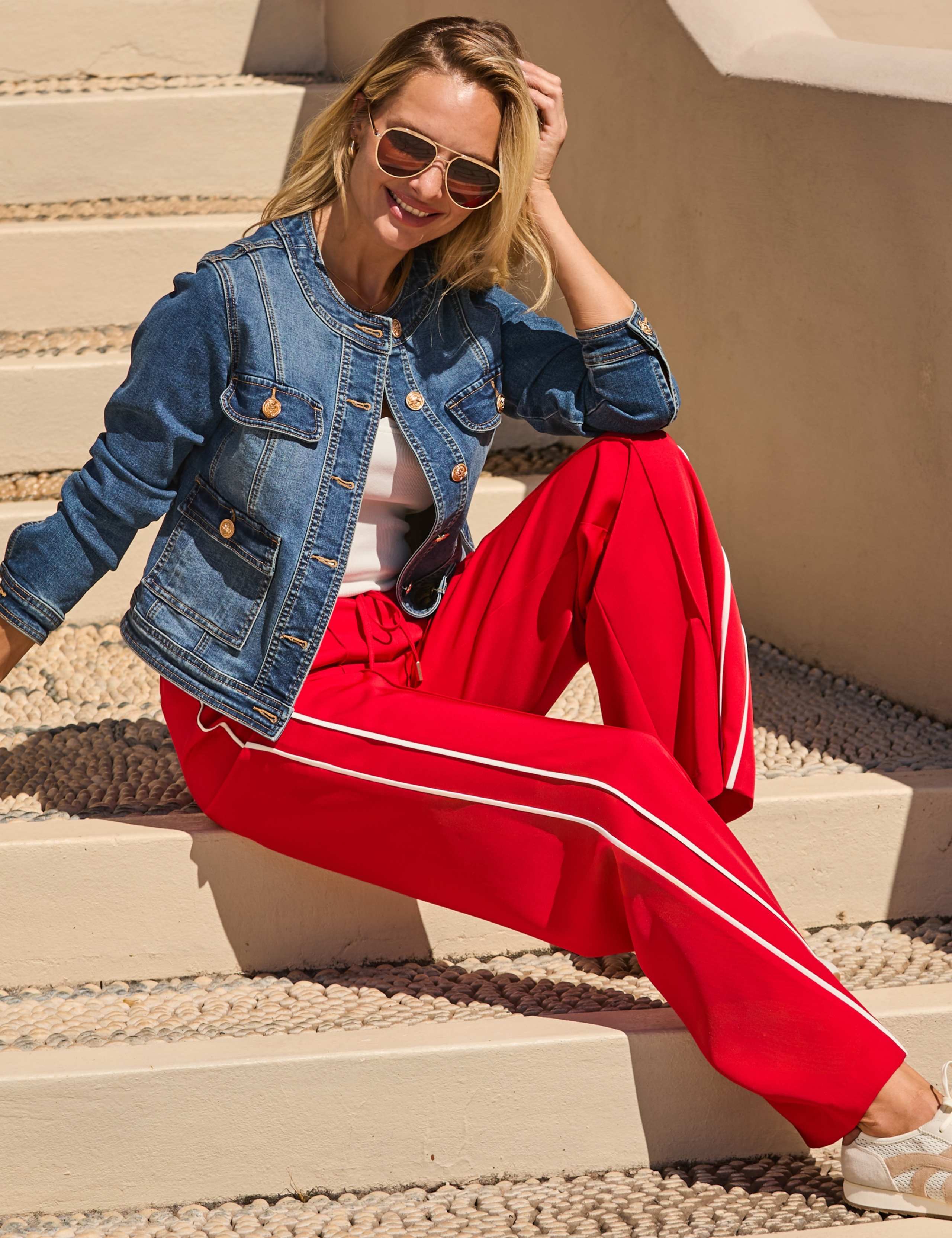 Side Stripe Drawstring Wide Leg Trousers 9 of 9