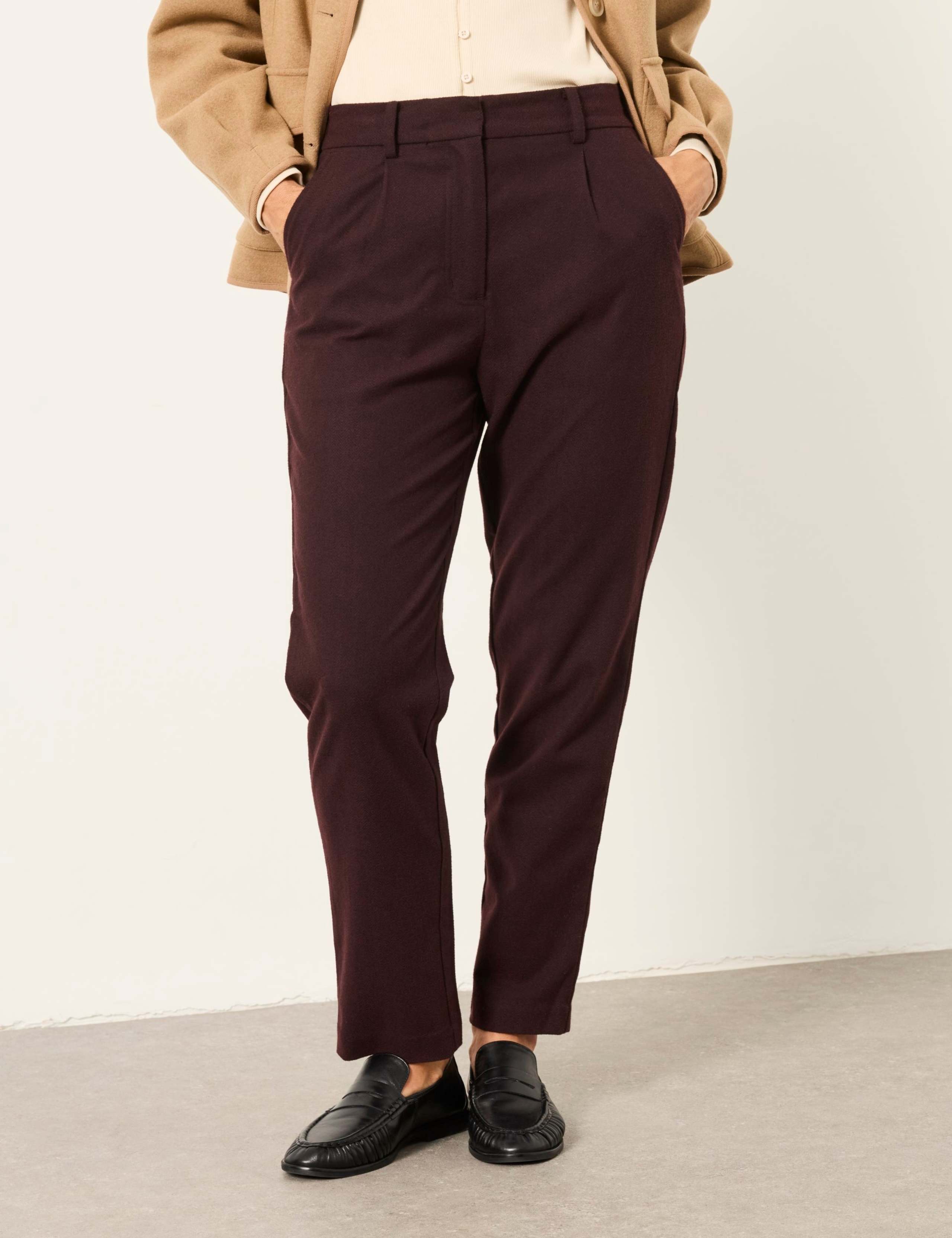 Herringbone Wide Leg Trousers with Wool 3 of 6
