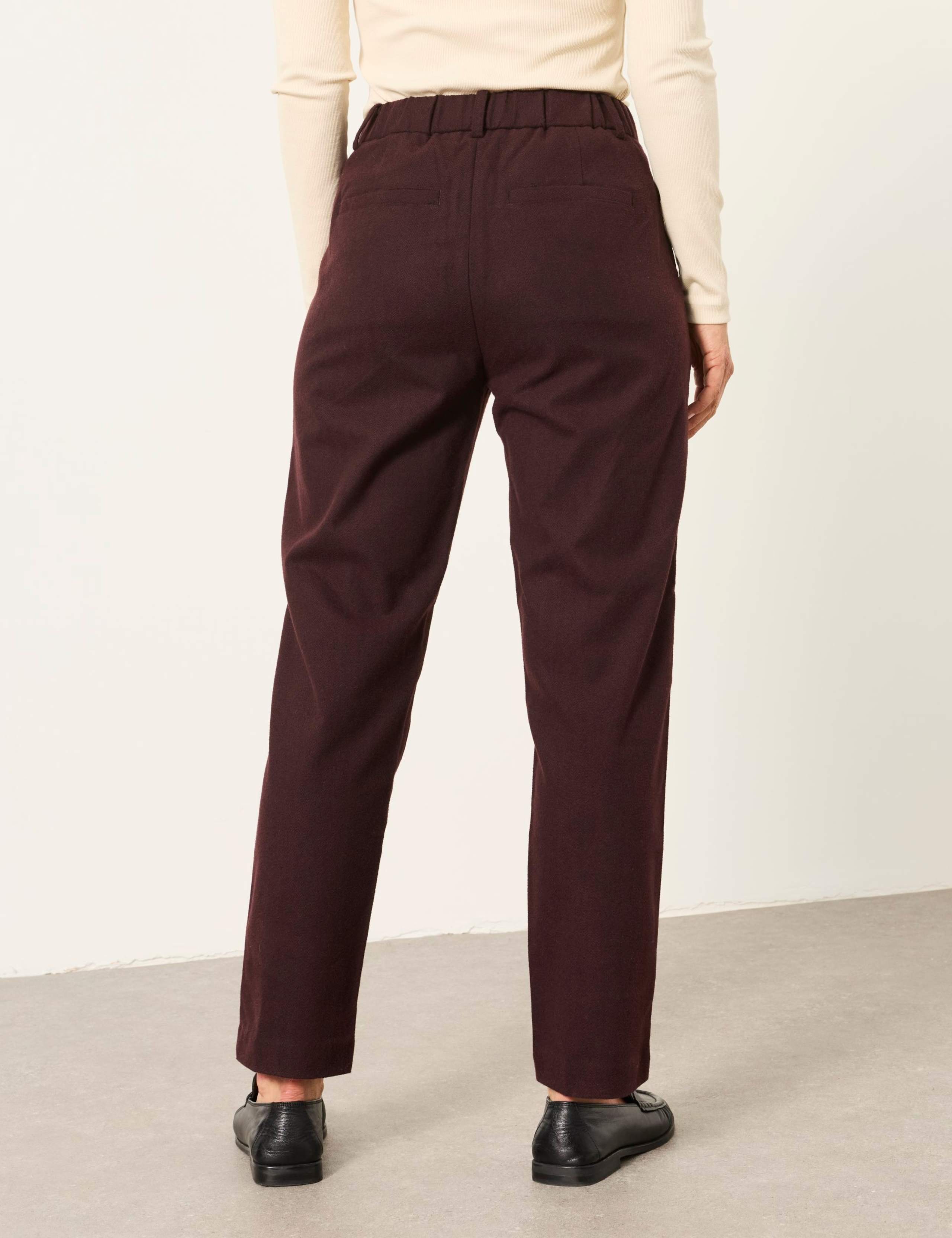 Herringbone Wide Leg Trousers with Wool 4 of 6