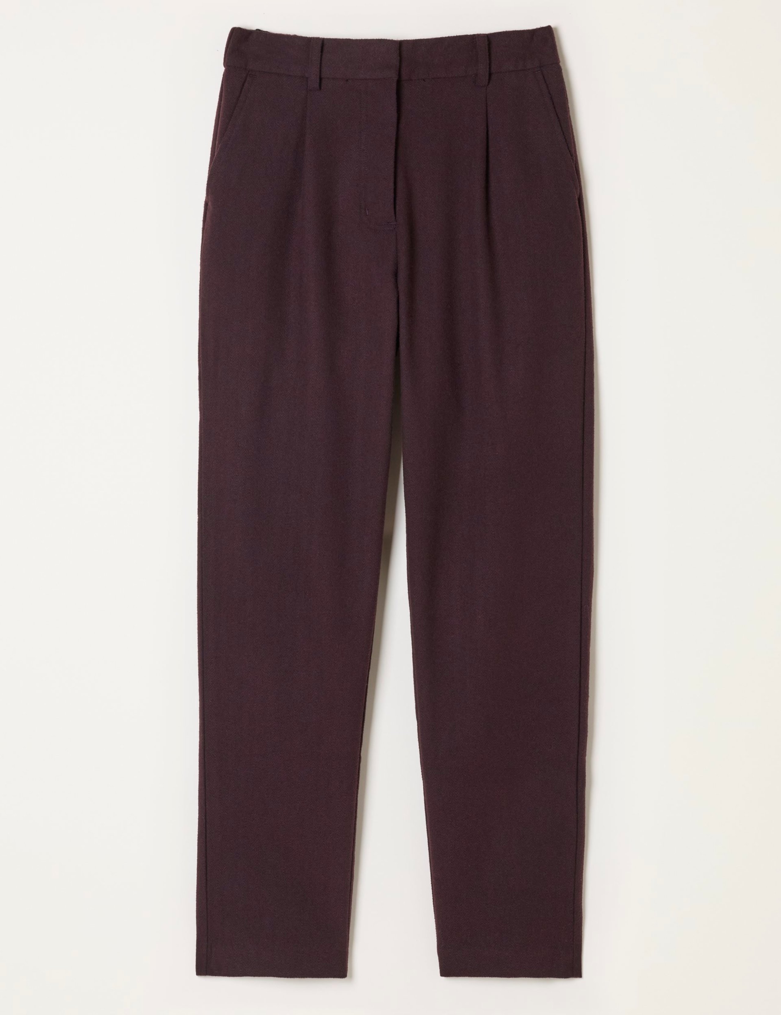 Herringbone Wide Leg Trousers with Wool 2 of 6