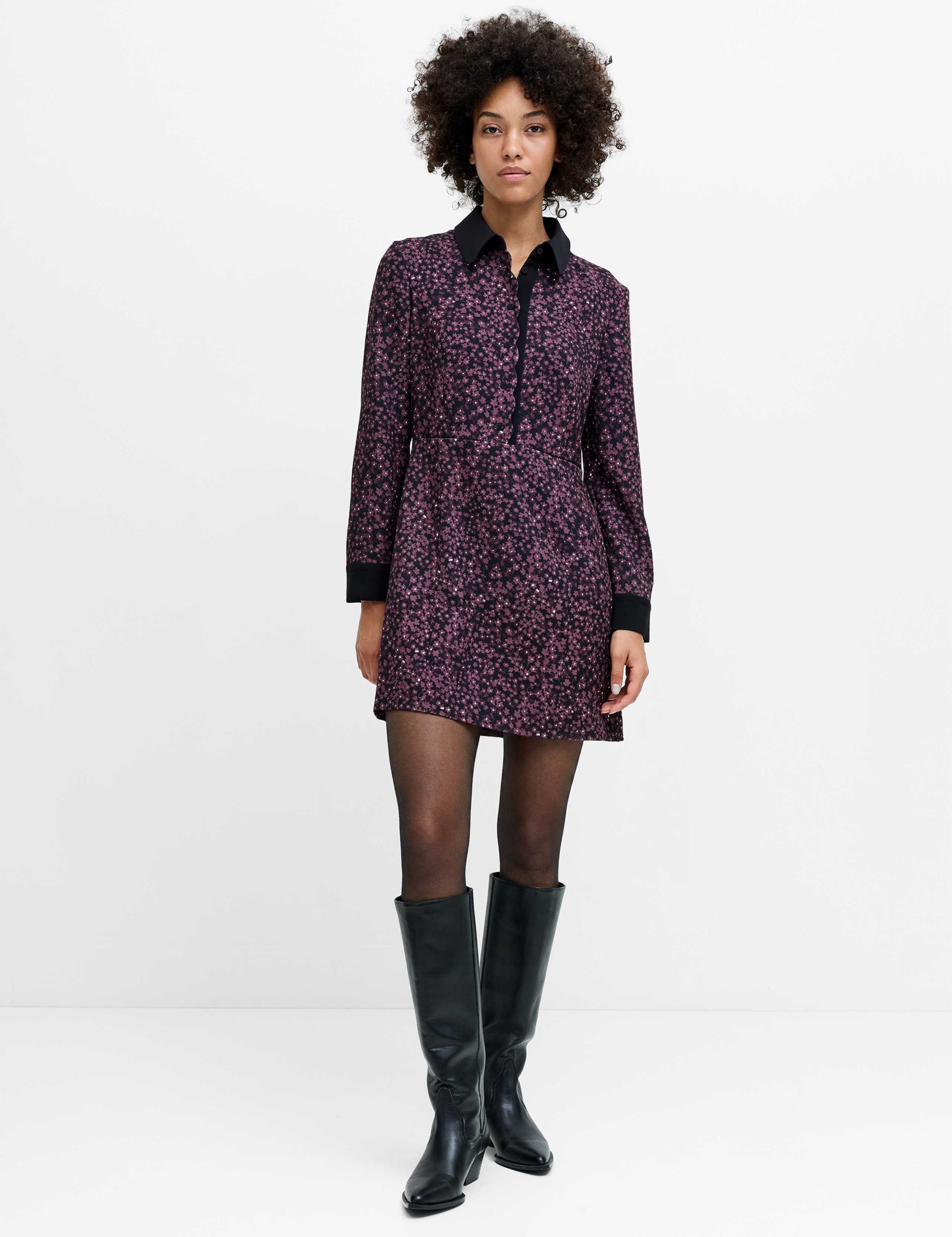 Floral Mini Shirt Dress 3 of 6