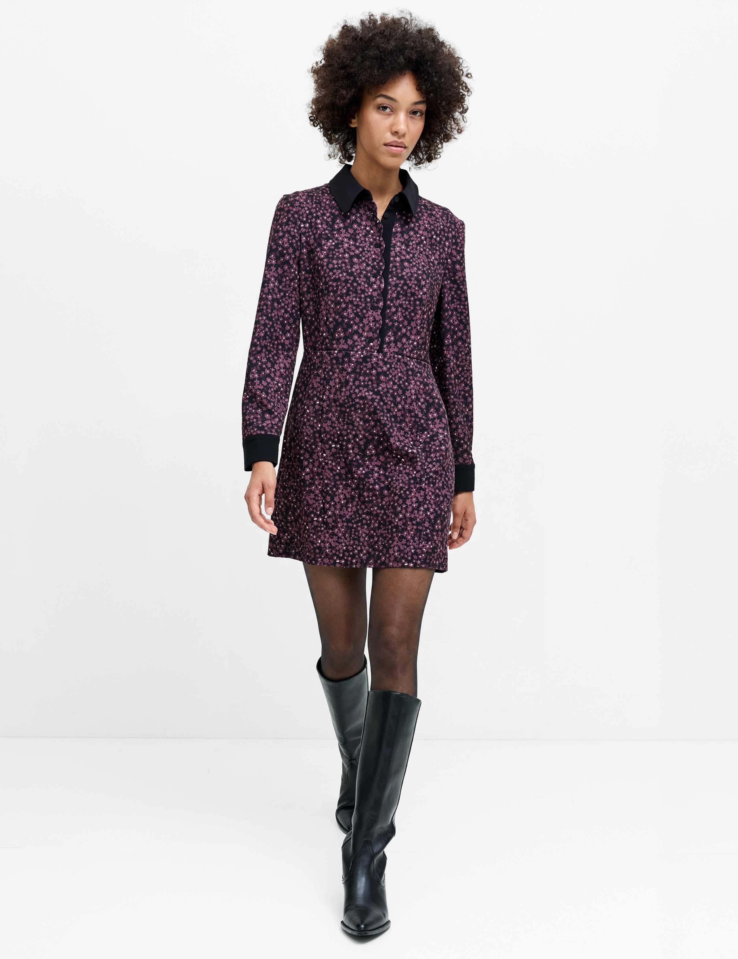 Floral Mini Shirt Dress 4 of 6