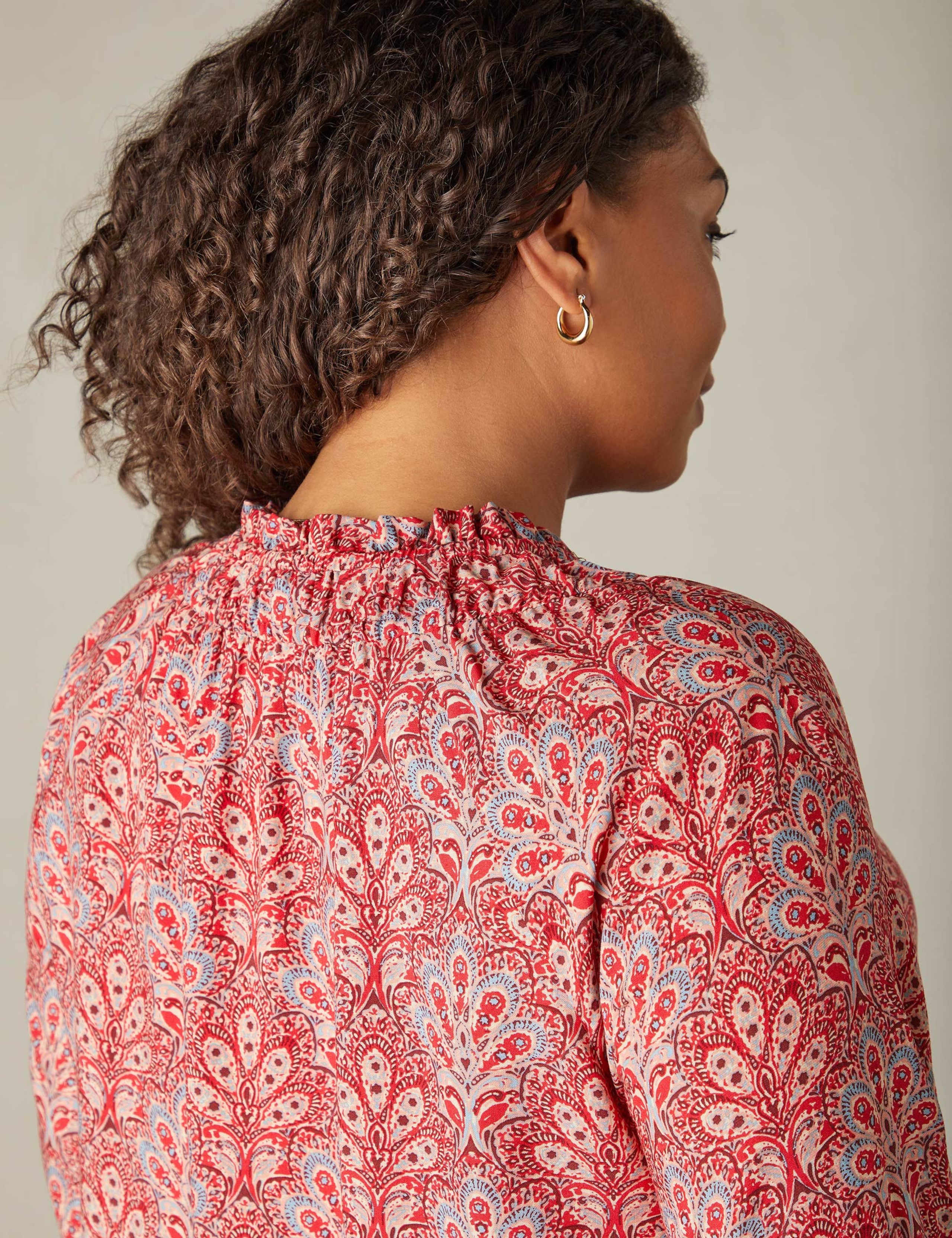 Paisley Tie Neck Button Detail Blouse 5 of 7