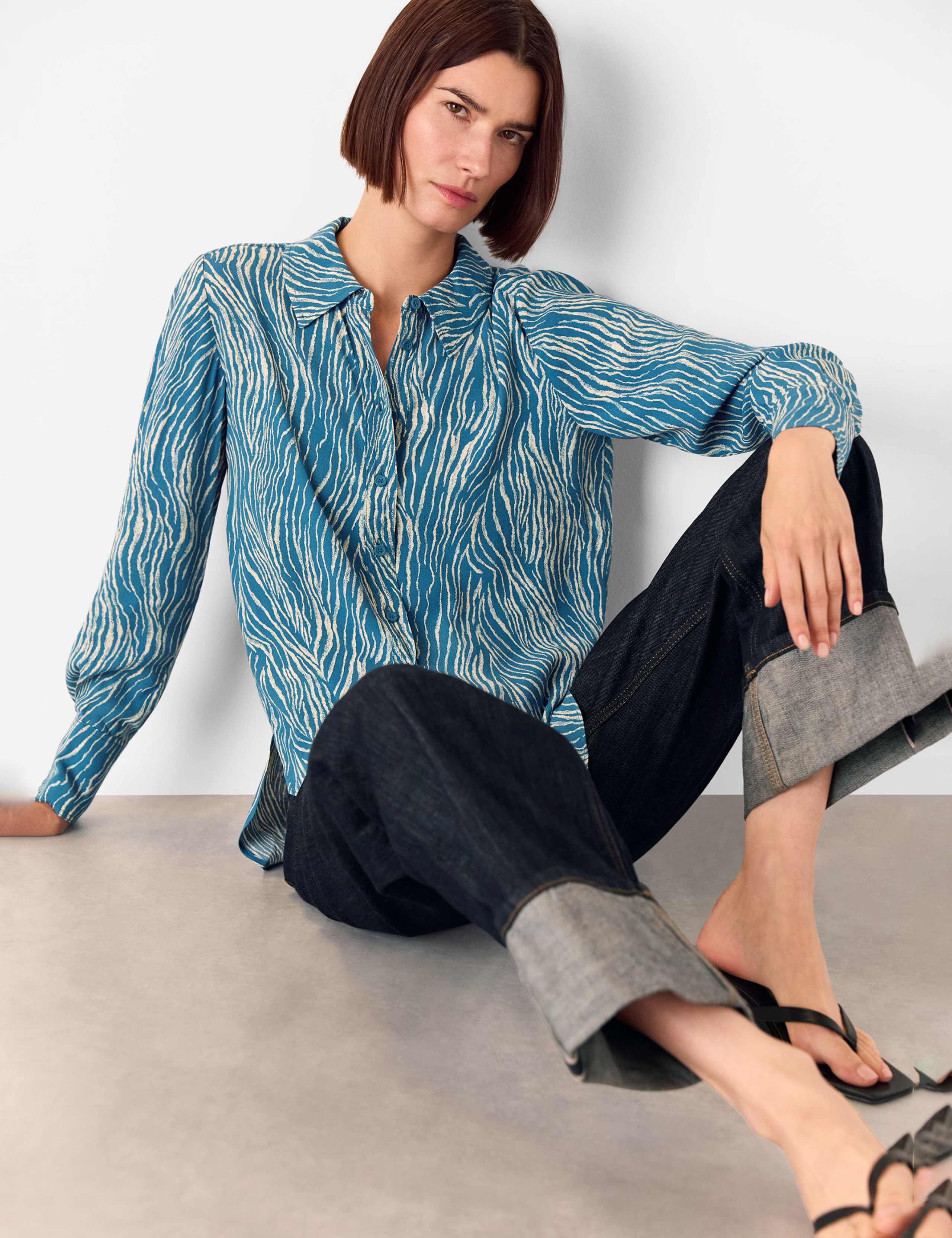 Animal Print Collared Button Through Shirt 1 of 4