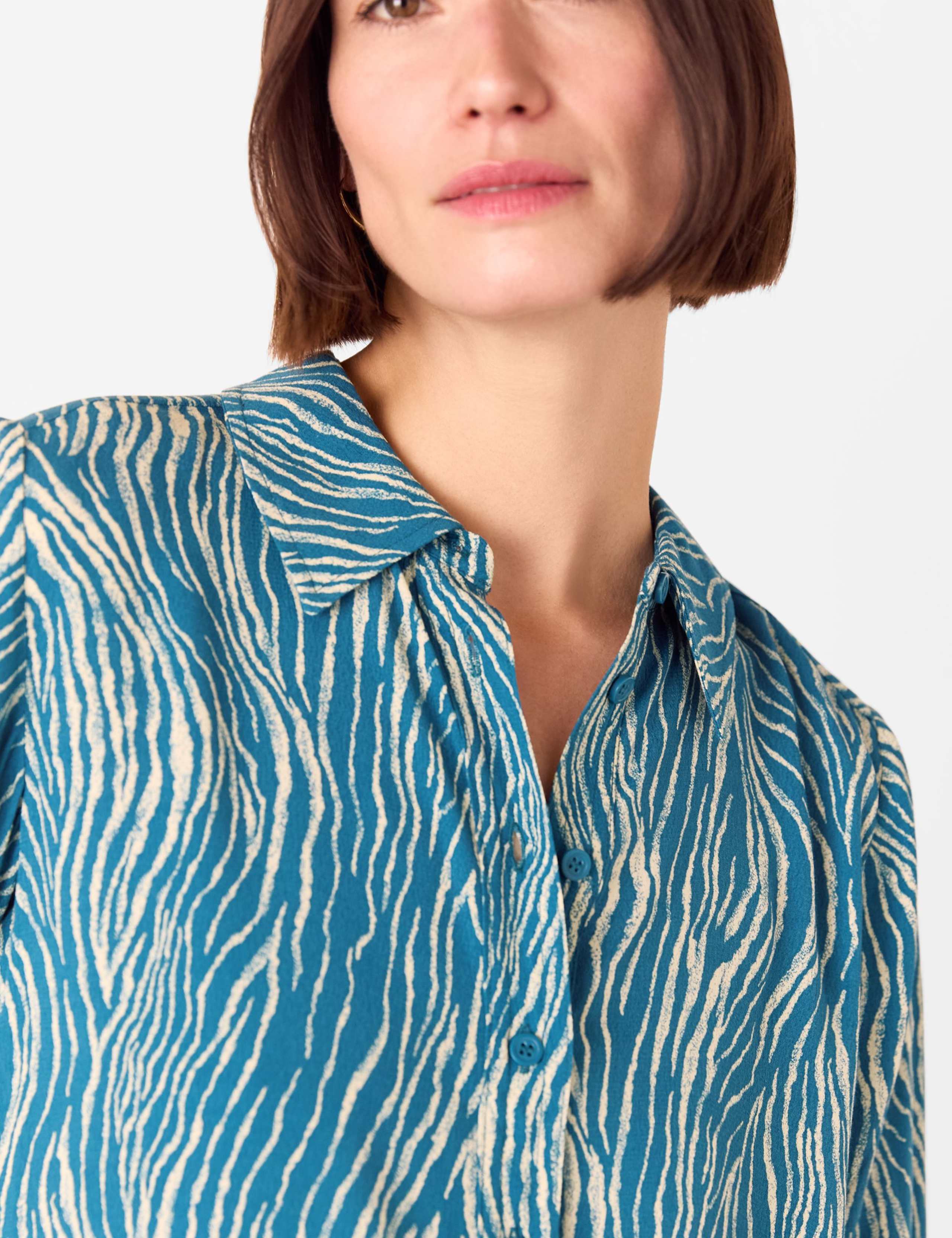 Animal Print Collared Button Through Shirt 3 of 4