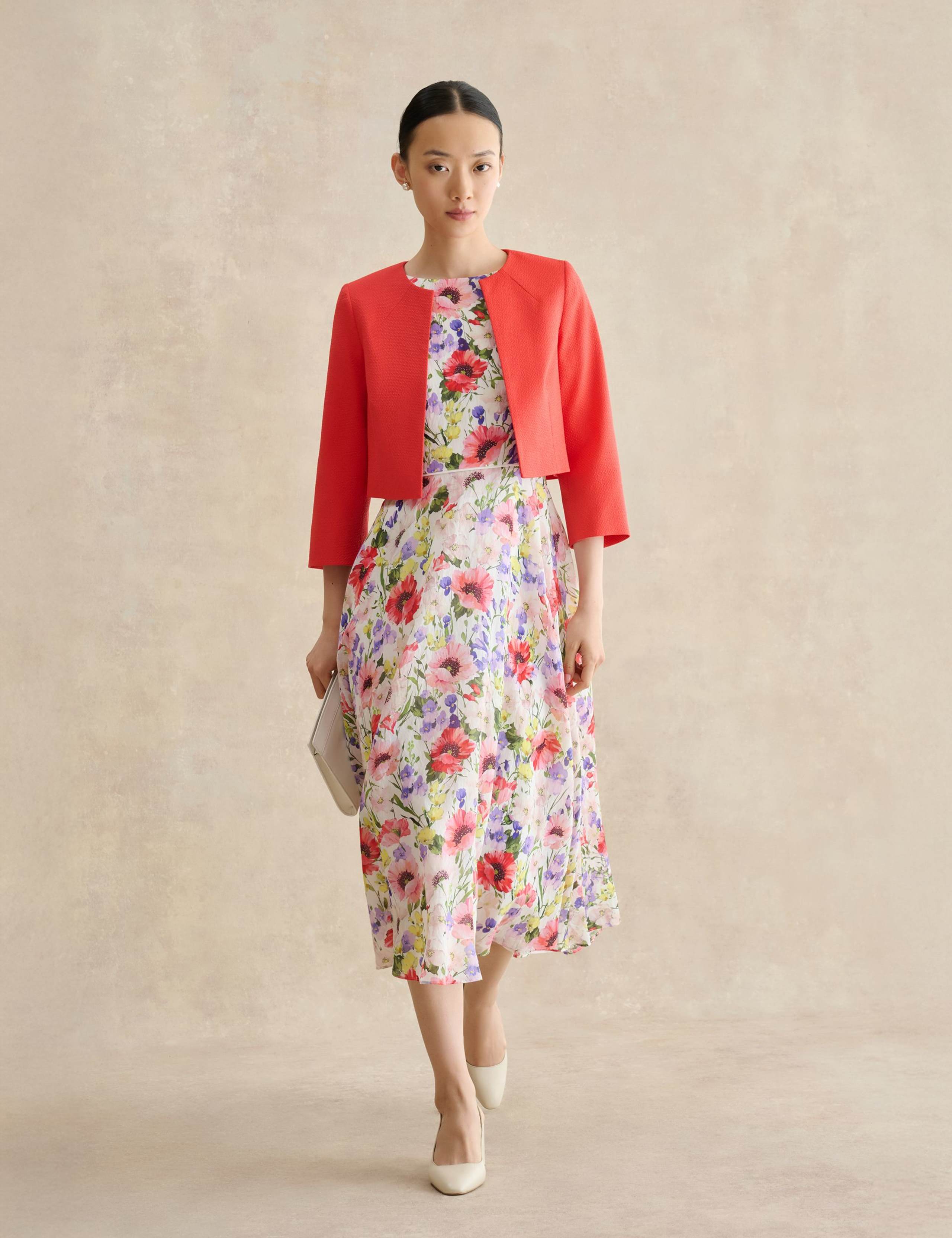 Cotton Blend Collarless Short Jacket 3 of 5