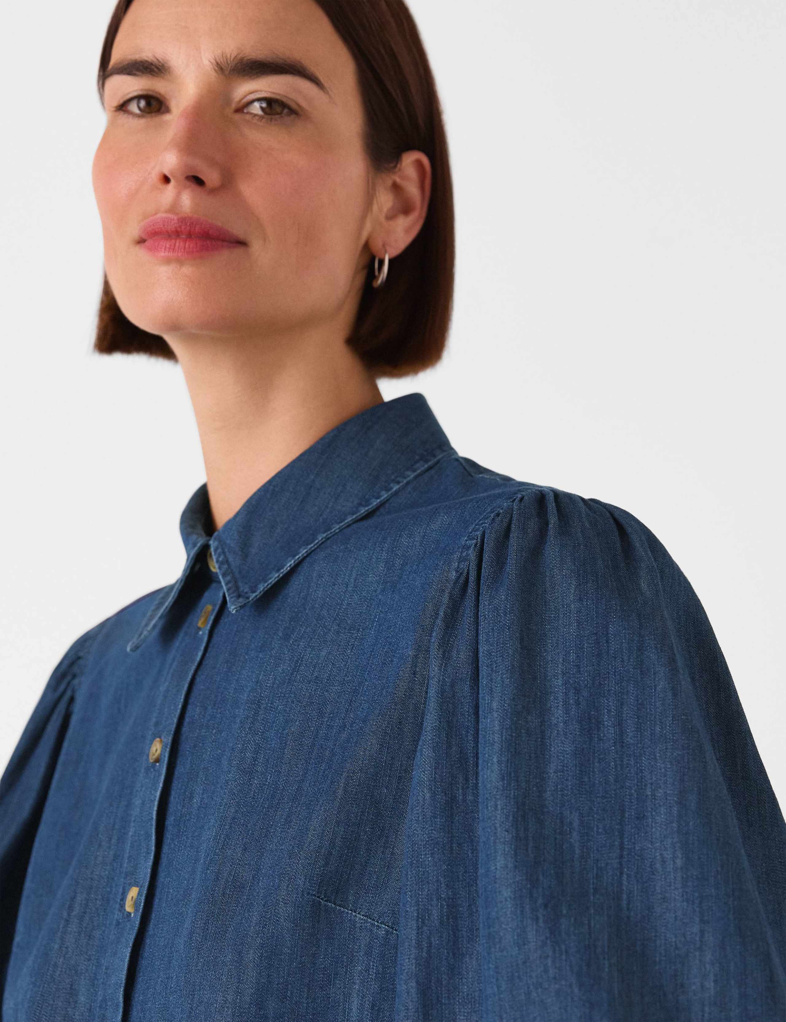 Chambray Pure Cotton Collared Shirt 4 of 4