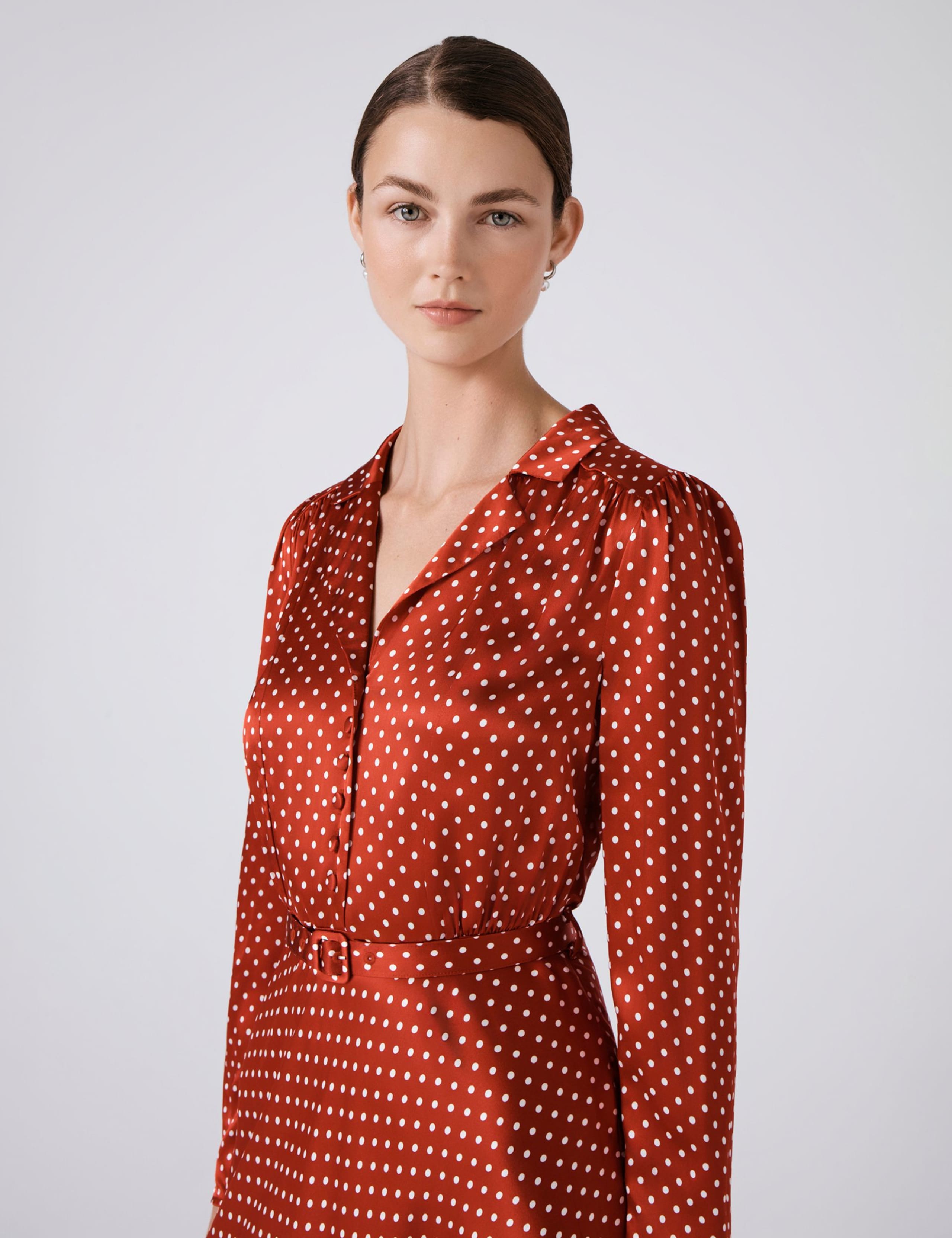 Polka Dot Collared Midi Tea Dress 2 of 6