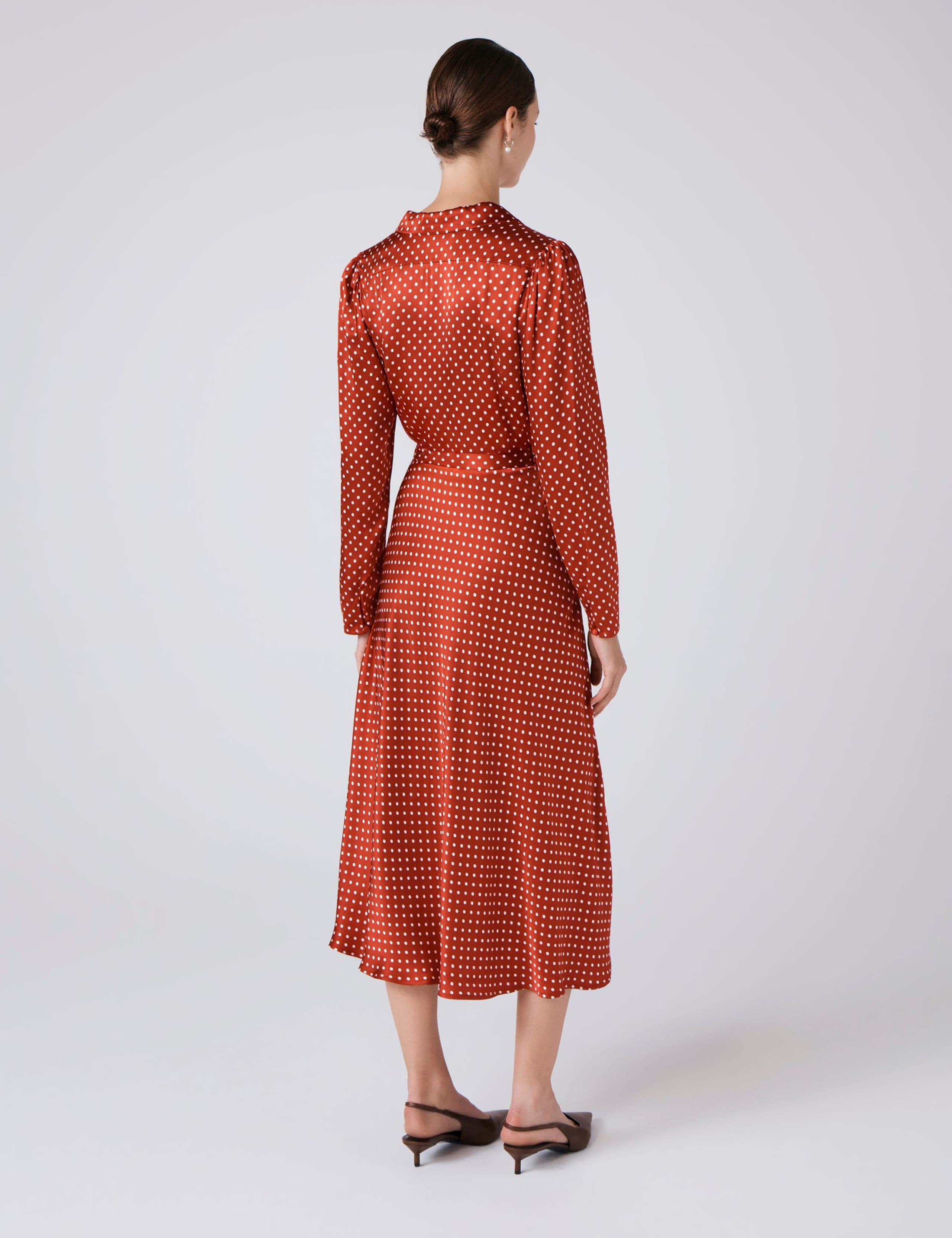 Polka Dot Collared Midi Tea Dress 3 of 6