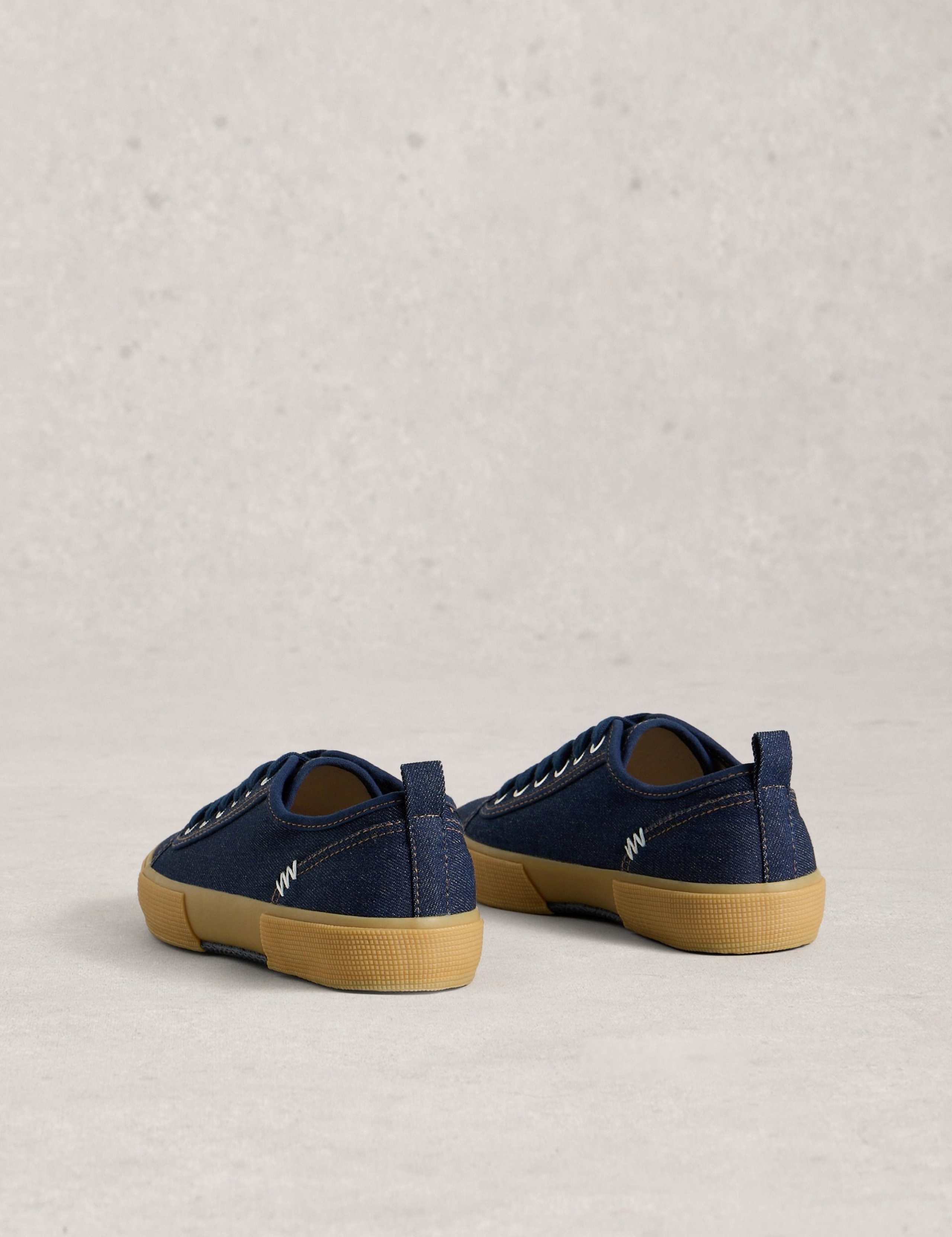 Canvas Lace Up Striped Trainers 4 of 4