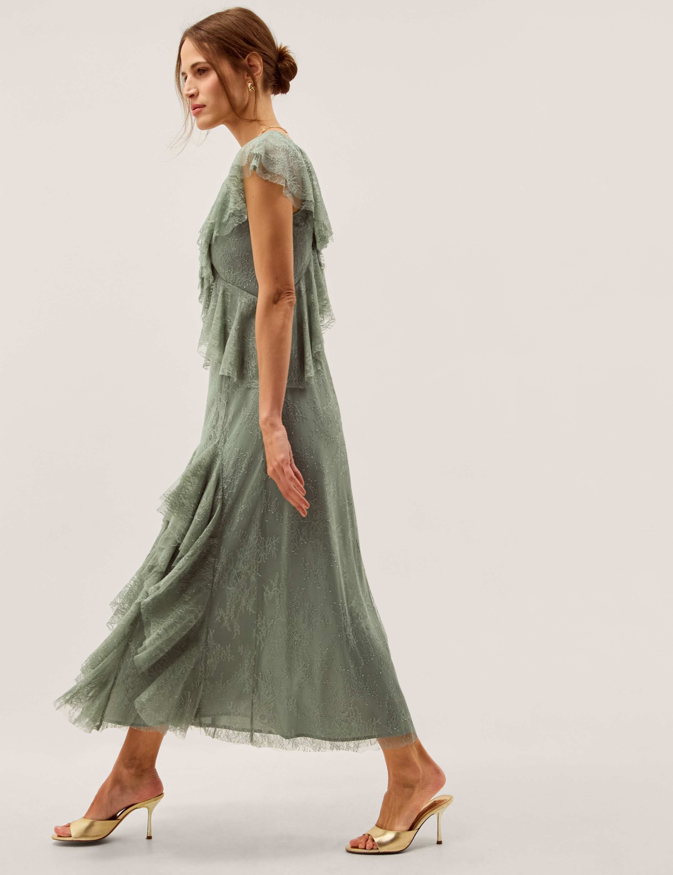 Lace V-Neck Midaxi Tea Dress 4 of 6