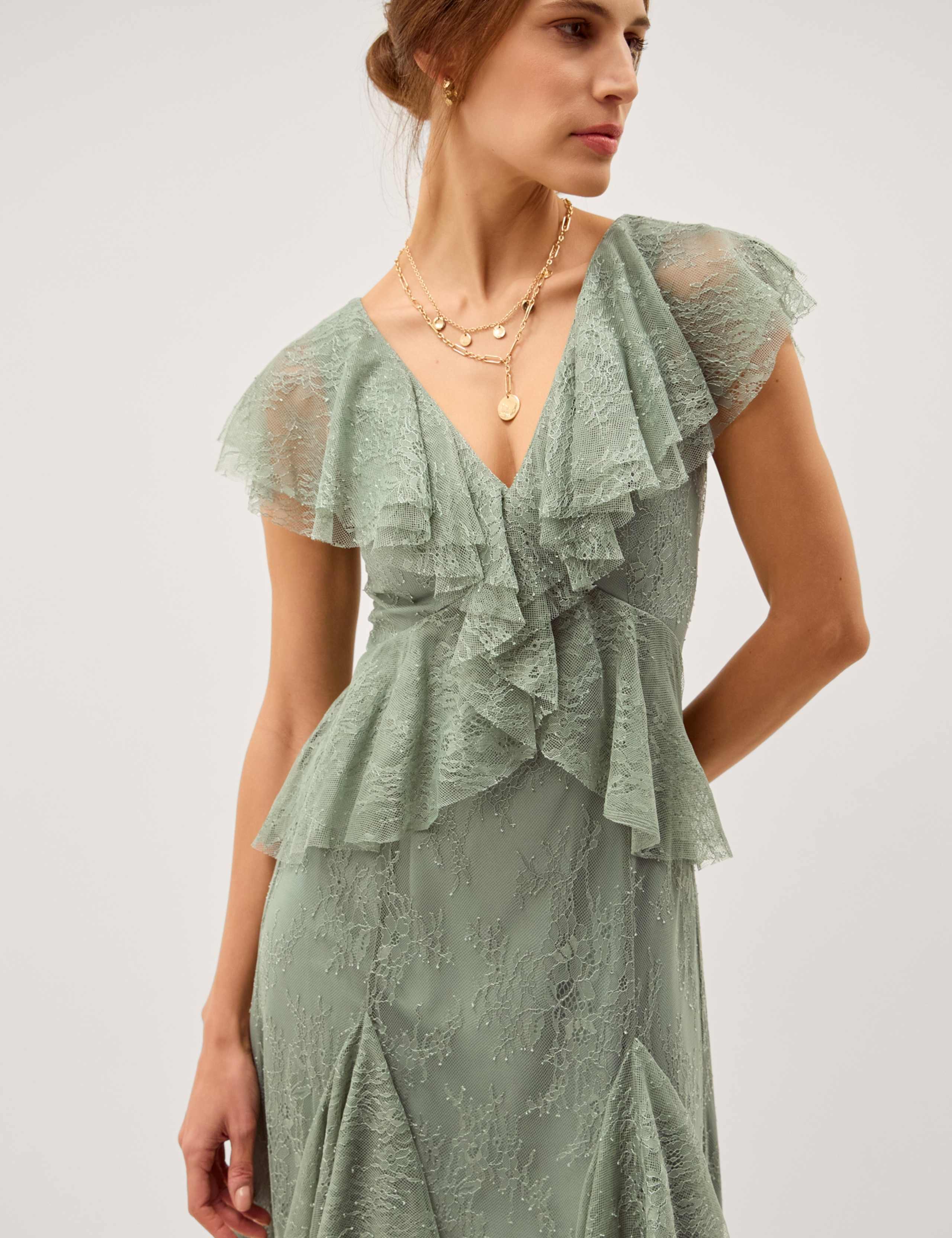 Lace V-Neck Midaxi Tea Dress 6 of 6
