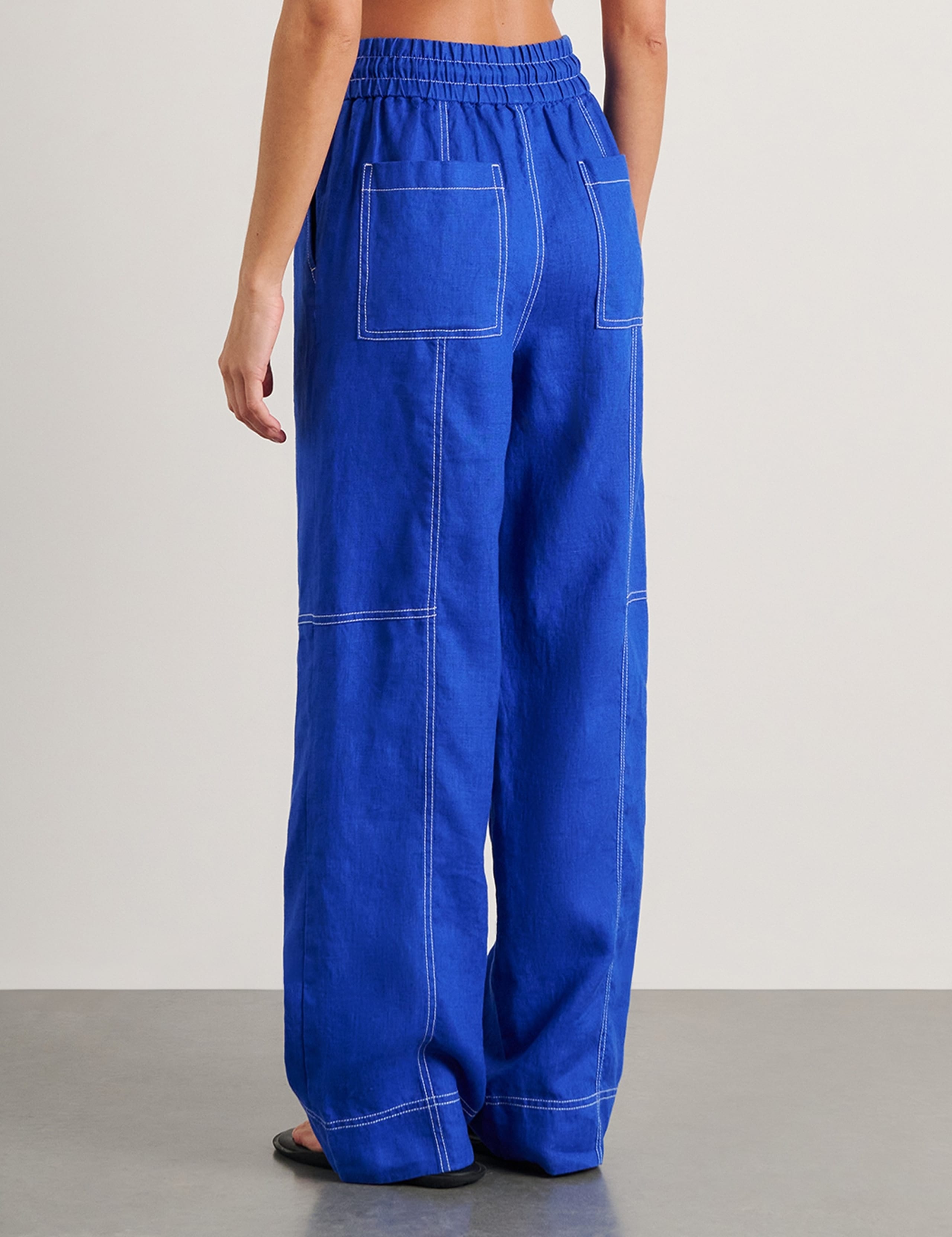 Pure Linen Straight Leg Trousers 4 of 5