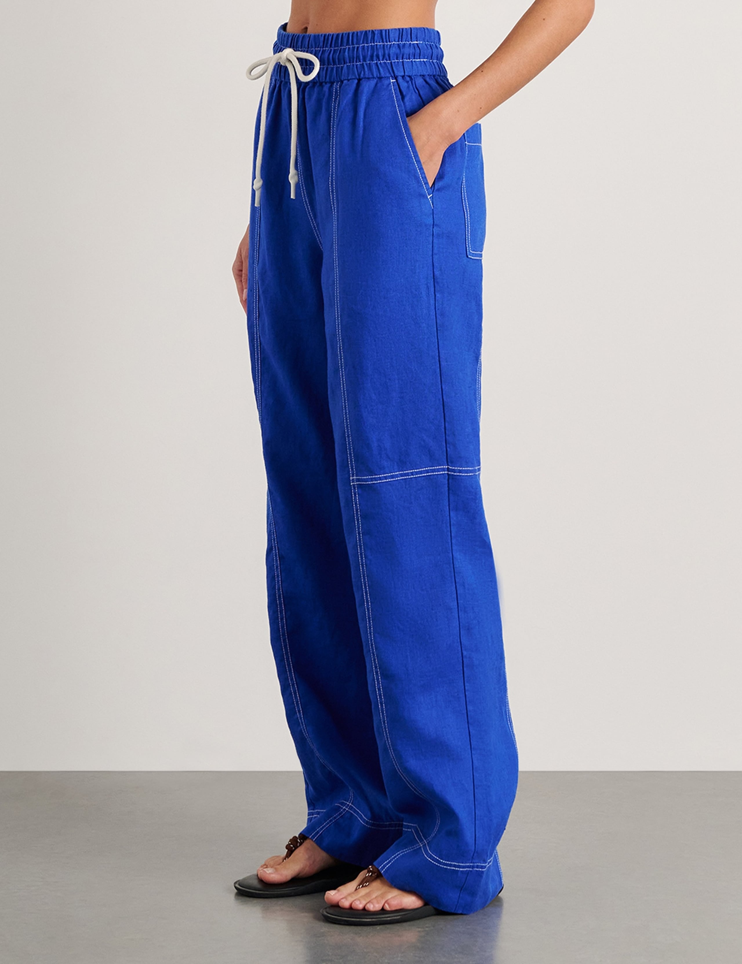 Pure Linen Straight Leg Trousers 5 of 5