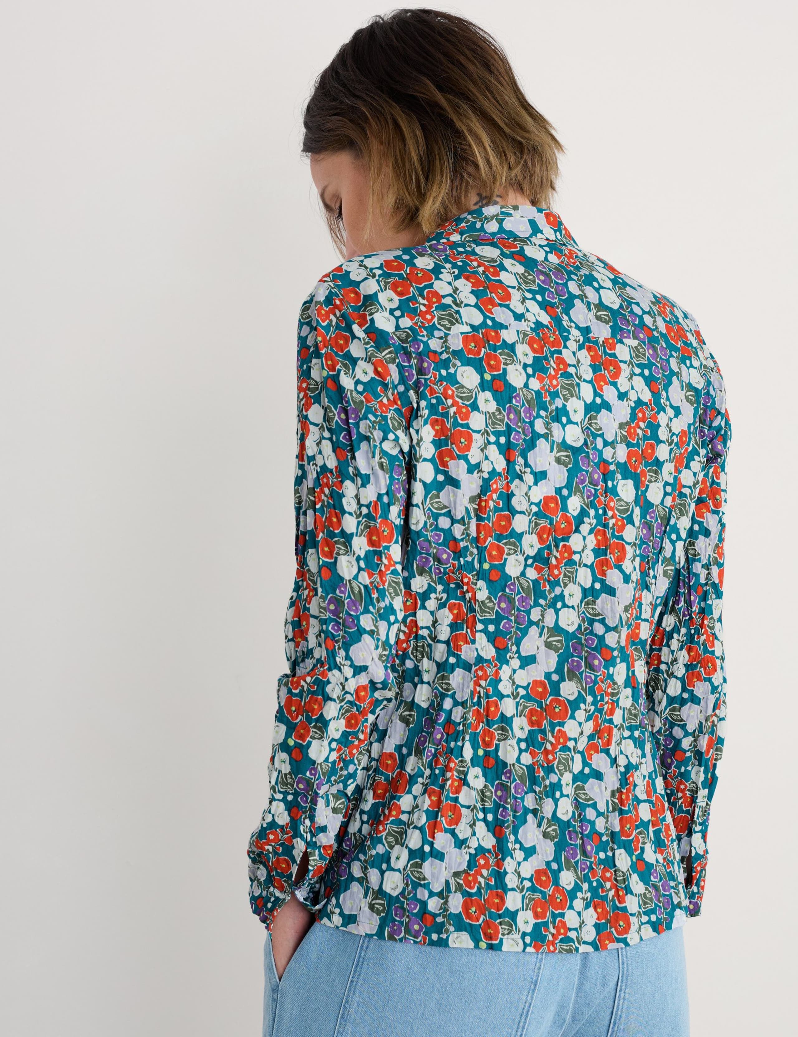 Pure Cotton Floral Collared Shirt 4 of 5