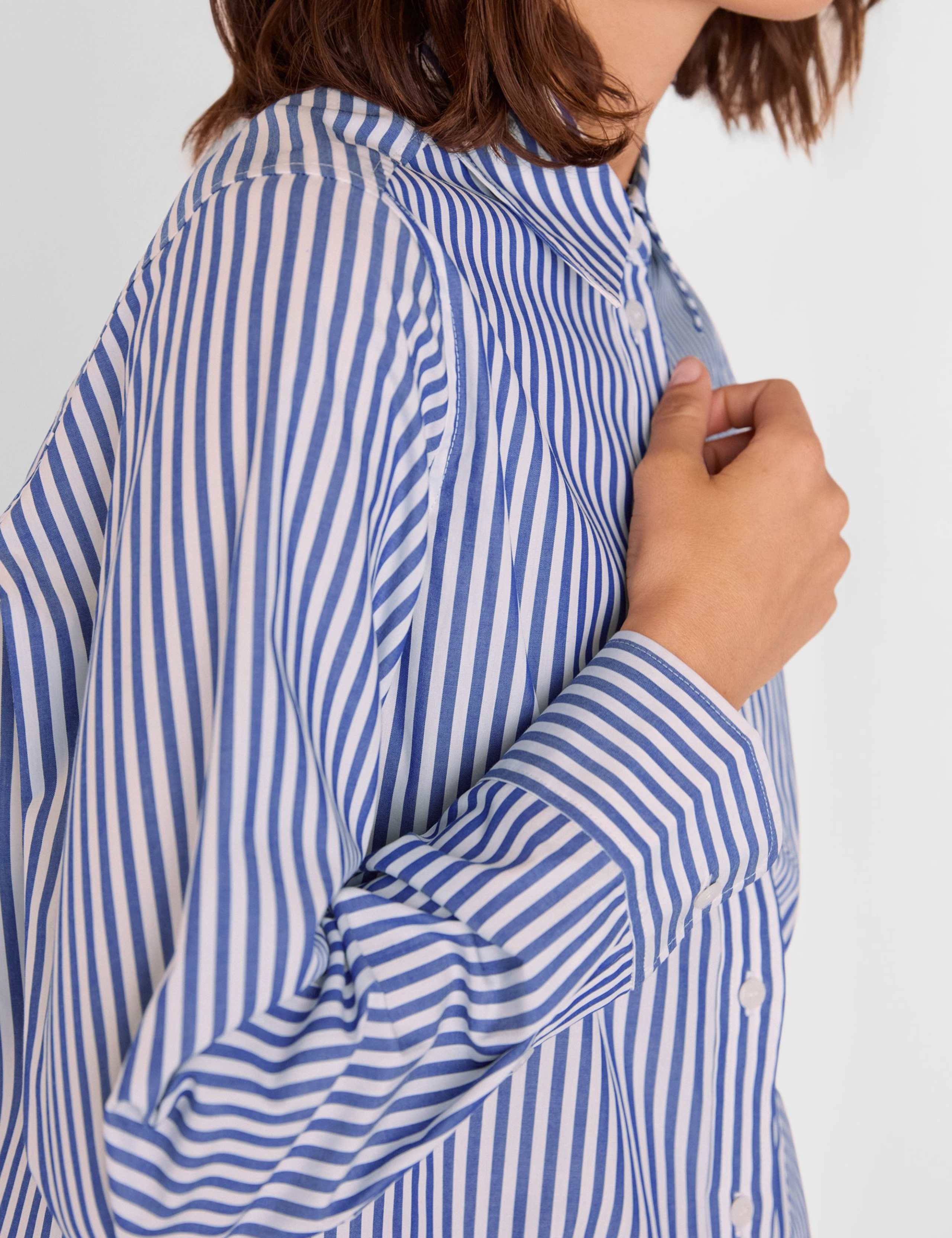 Pure Cotton Striped Collared Relaxed Shirt 4 of 4