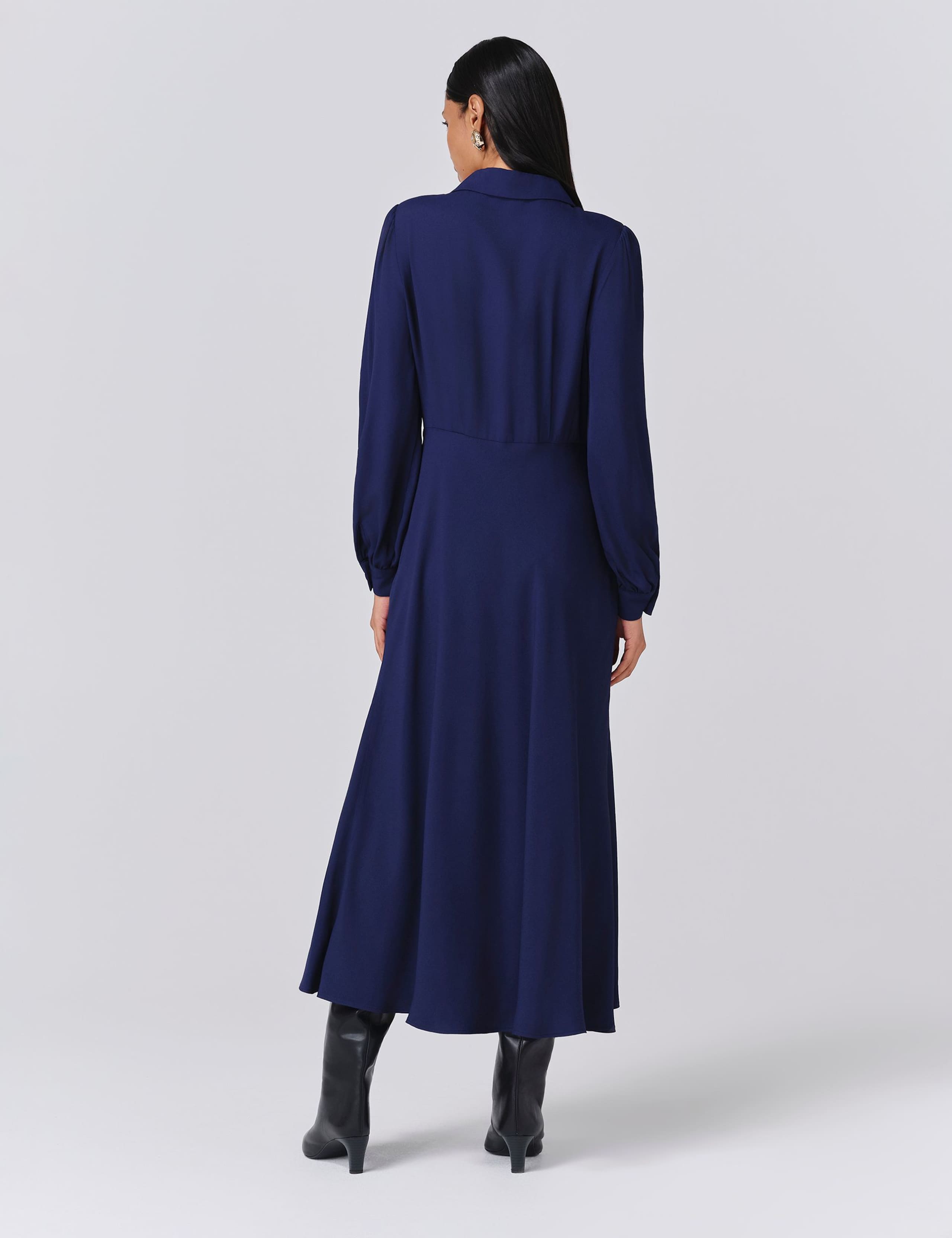 Crepe Collared Midi Dress 3 of 5