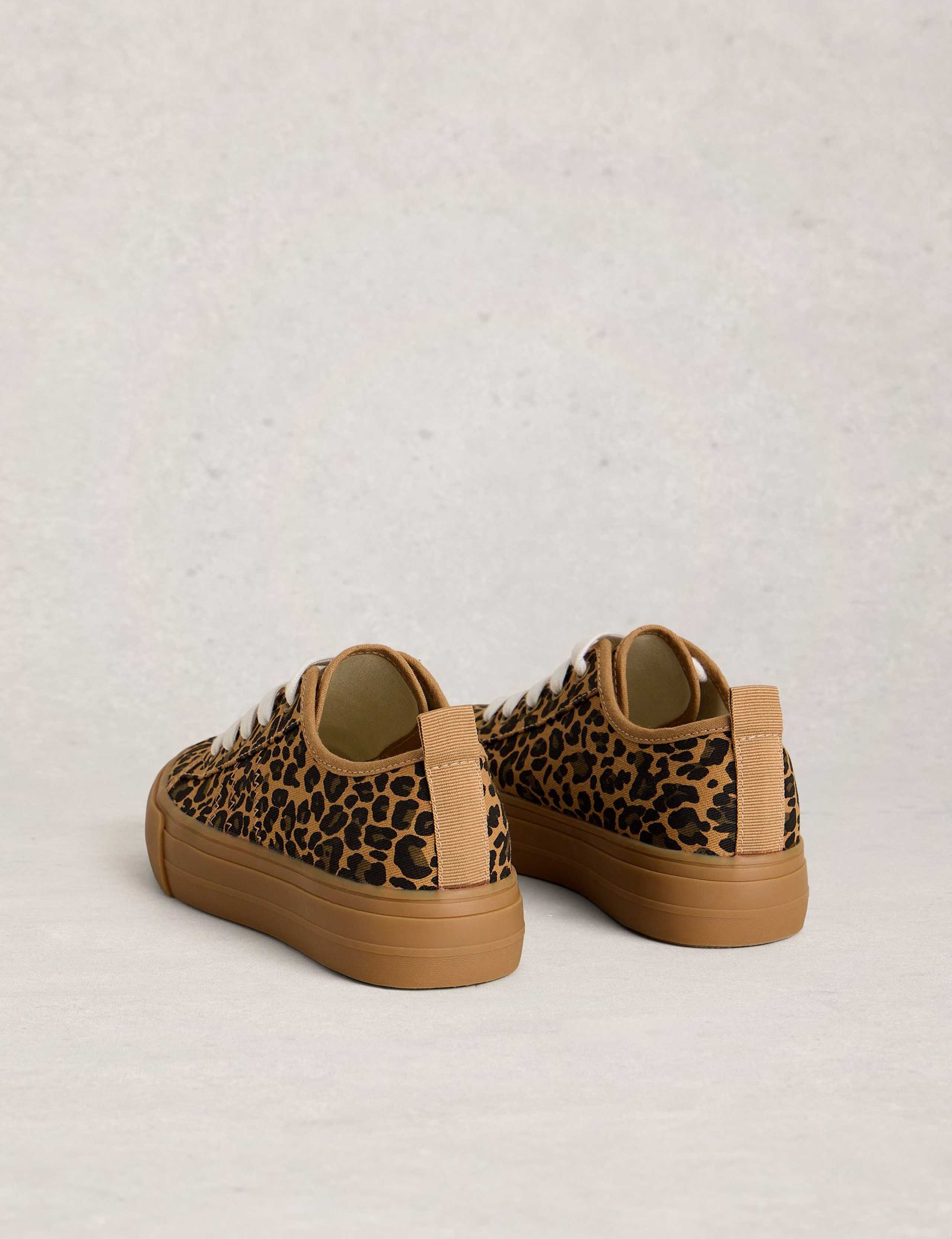 Canvas Leopard Print Flatform Trainers 2 of 4