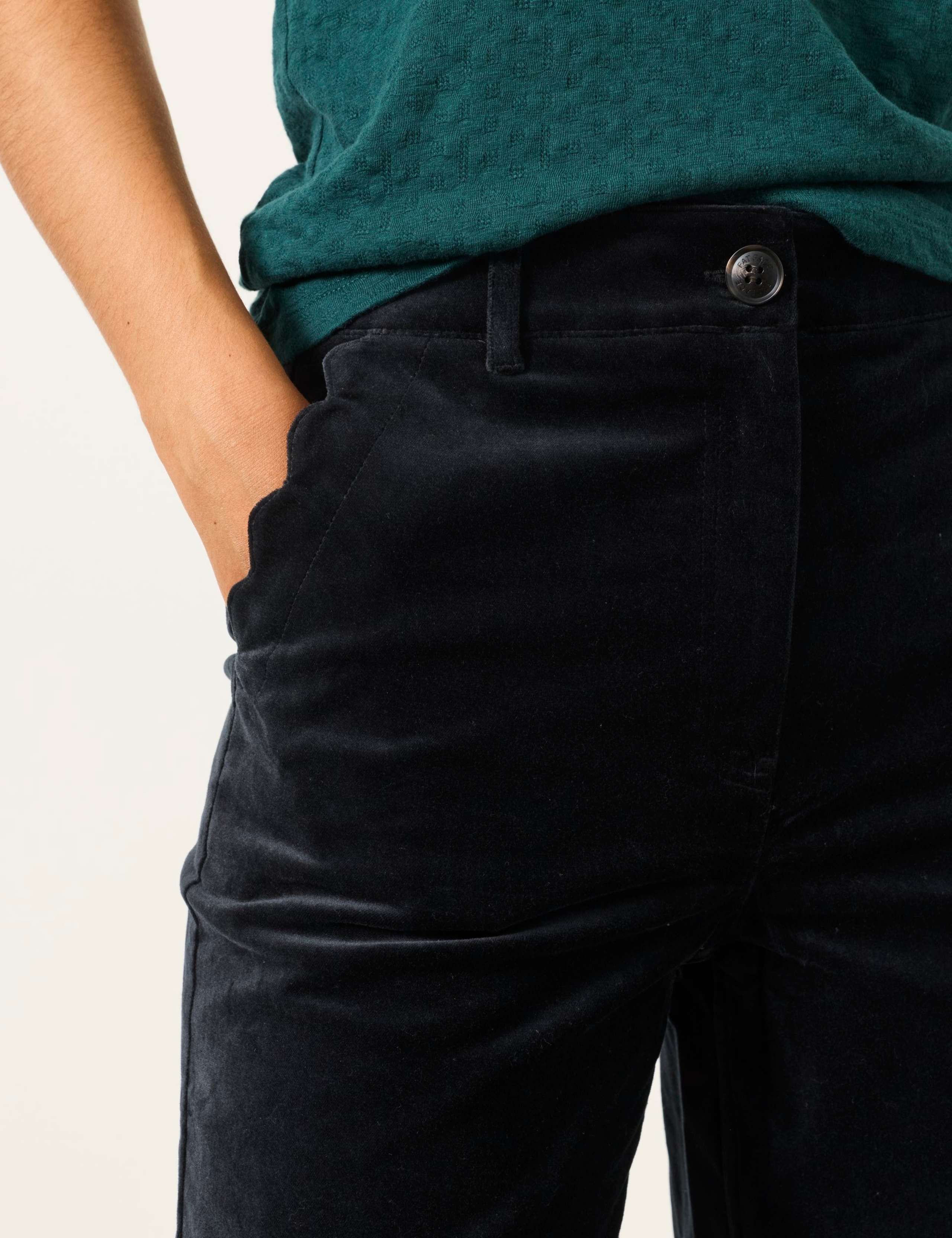 Velvet Textured Wide Leg Cropped Trousers 6 of 7