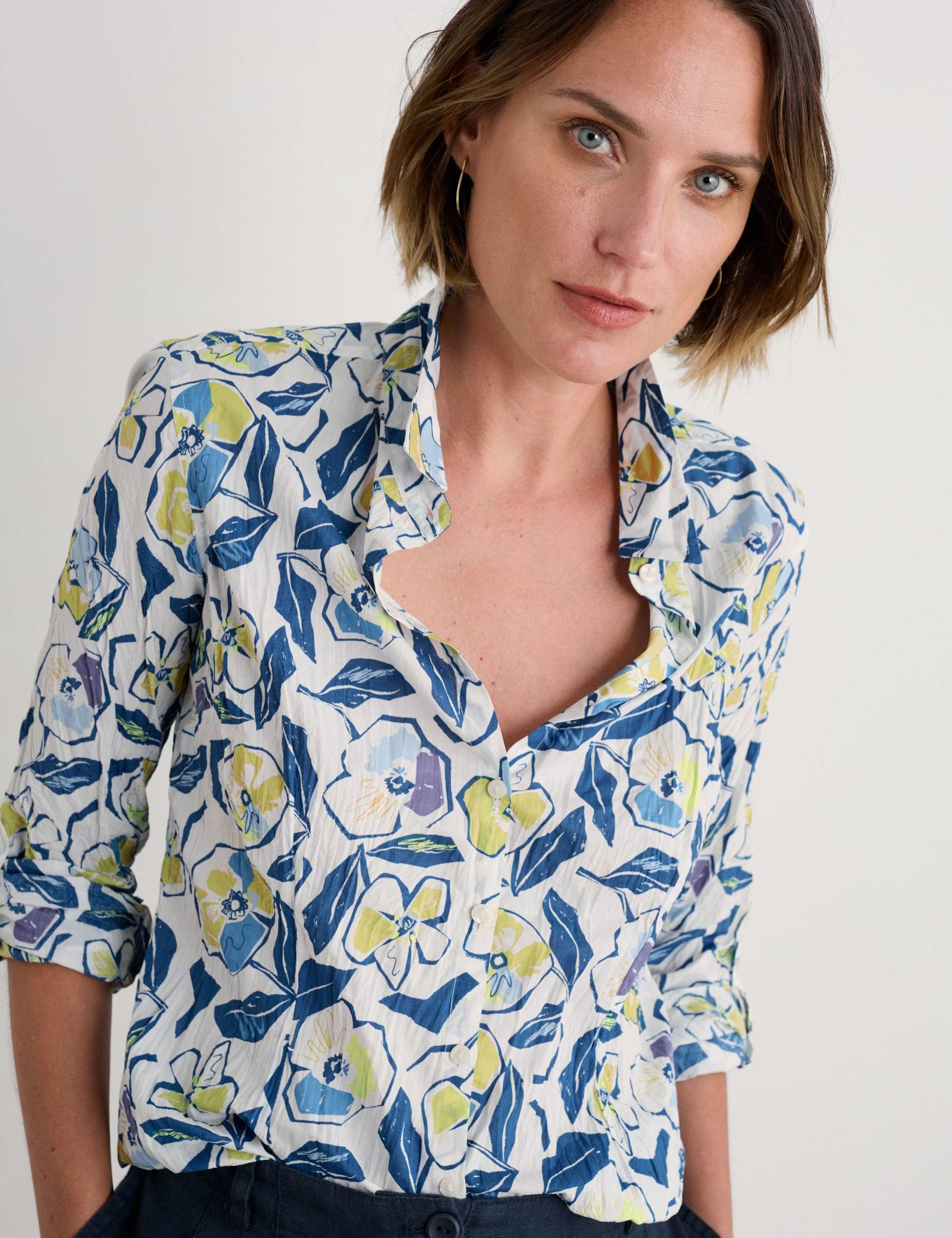 Pure Cotton Floral Collared Shirt 3 of 5