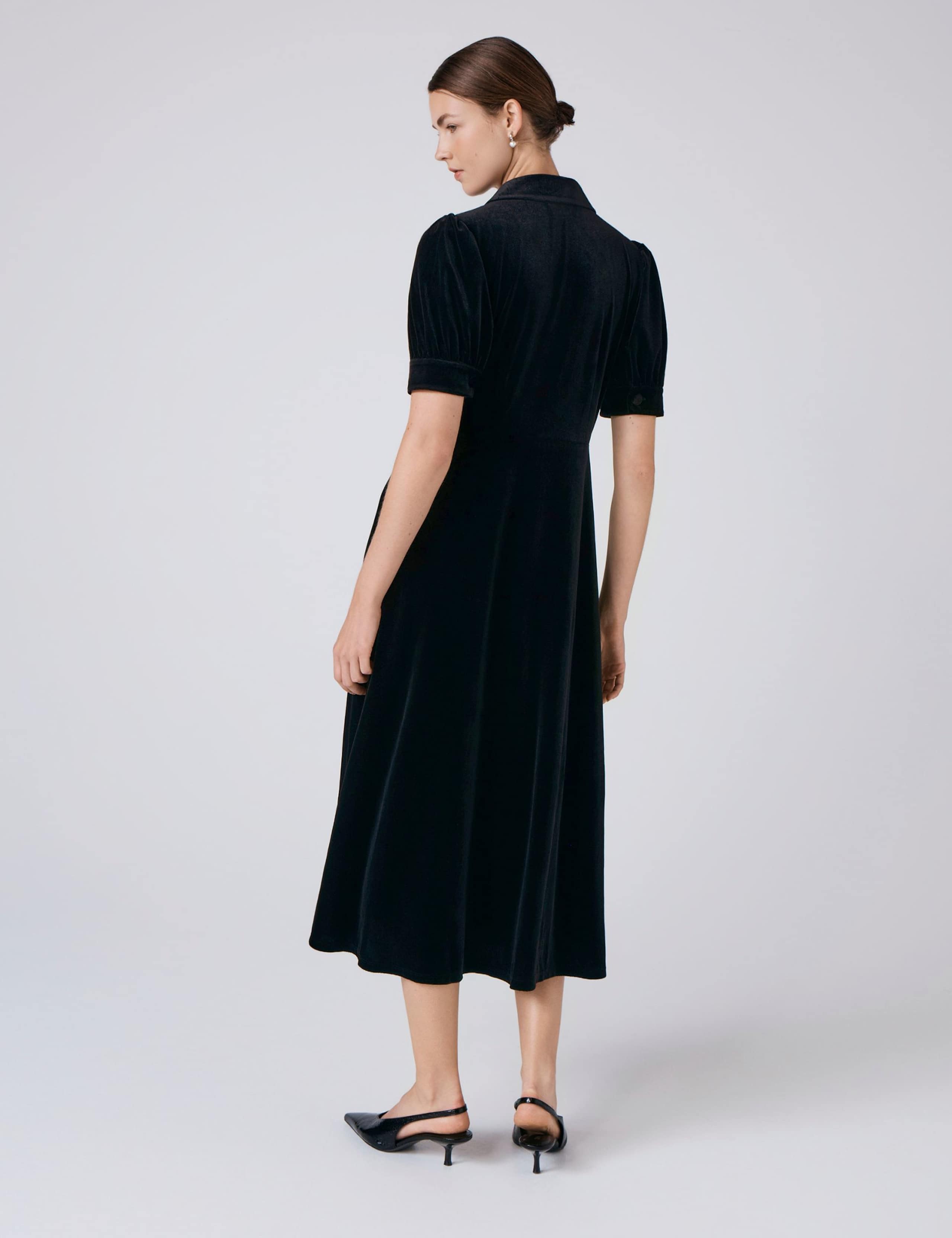 Velvet Collared Midi Tea Dress 5 of 6